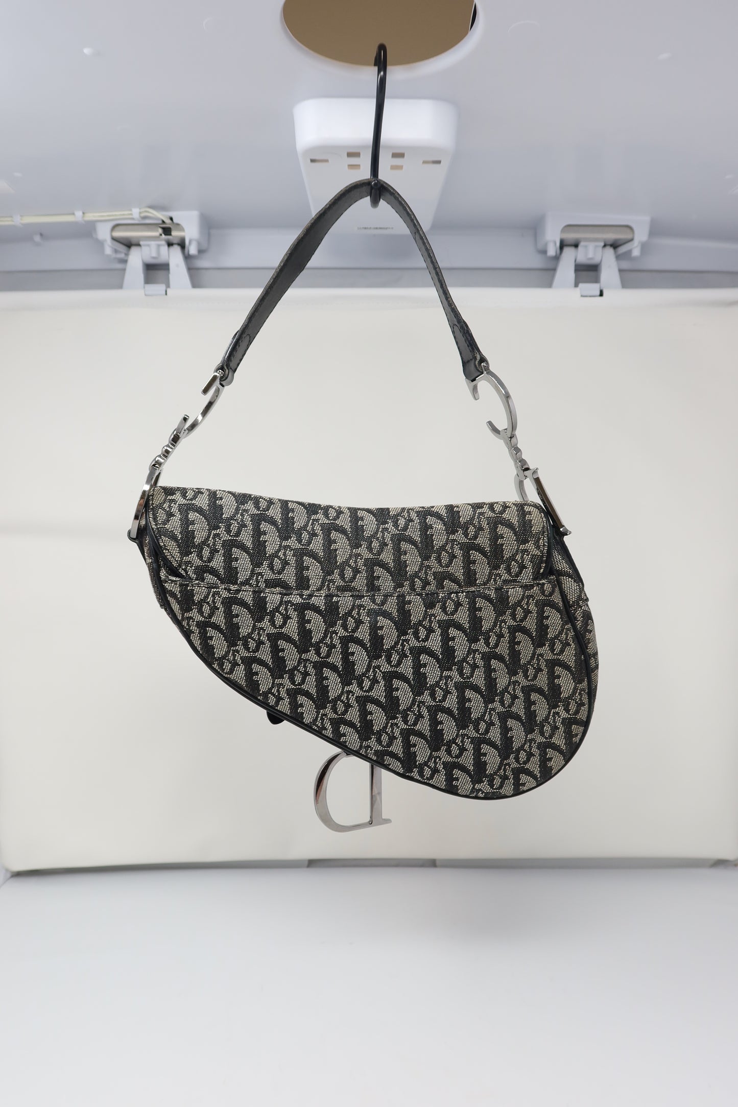 Dior Trotter Black Canvas Saddle Bag