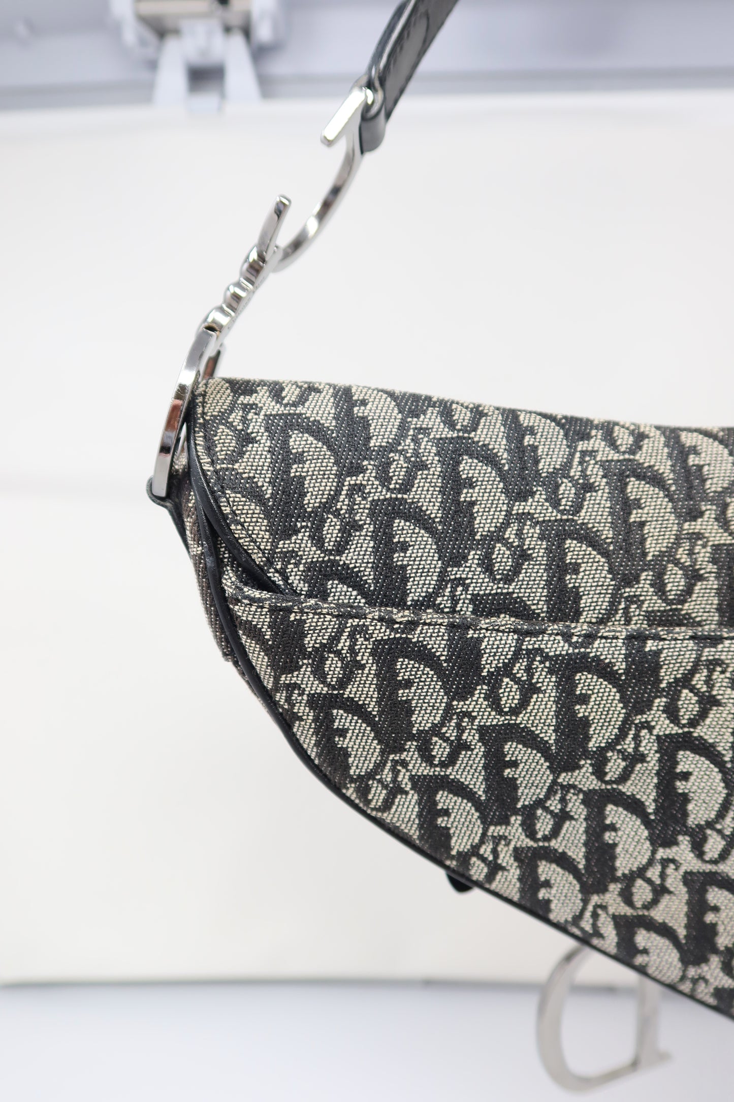 Dior Trotter Black Canvas Saddle Bag