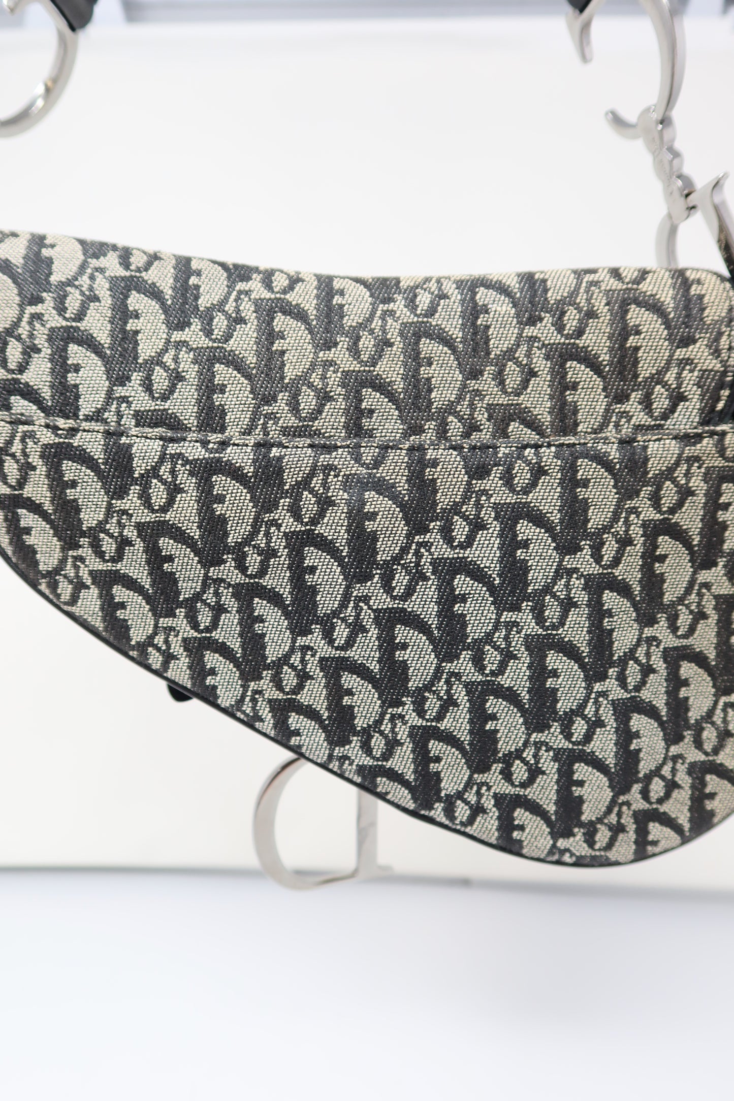 Dior Trotter Black Canvas Saddle Bag
