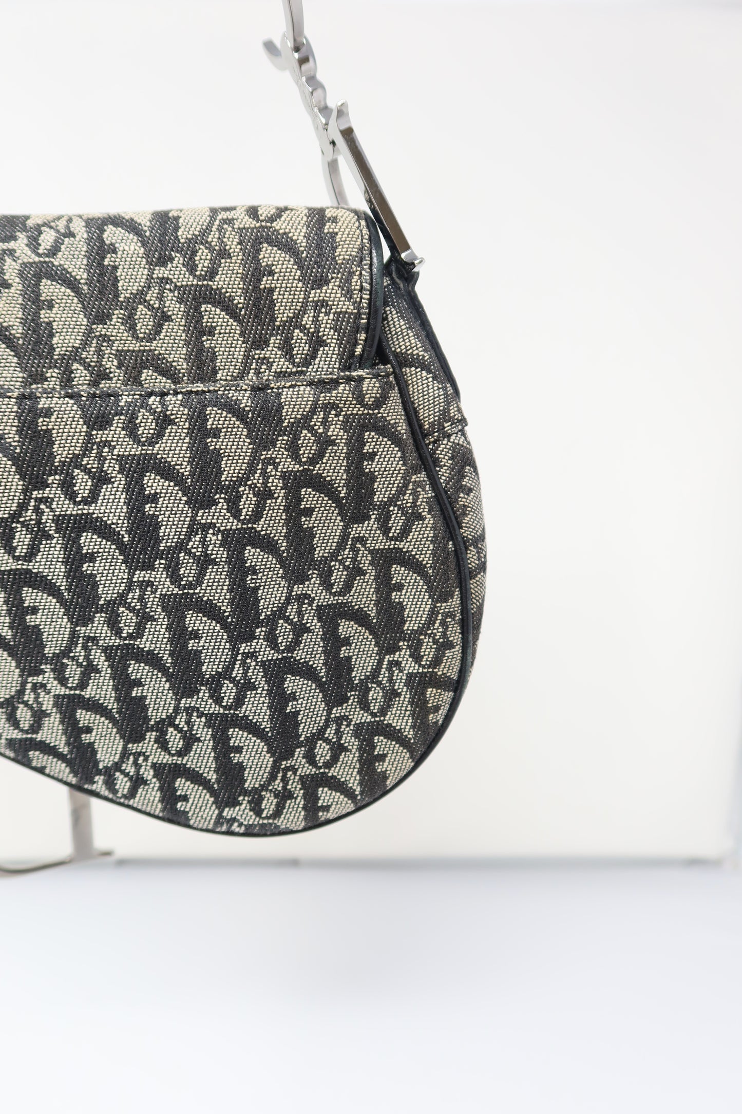 Dior Trotter Black Canvas Saddle Bag