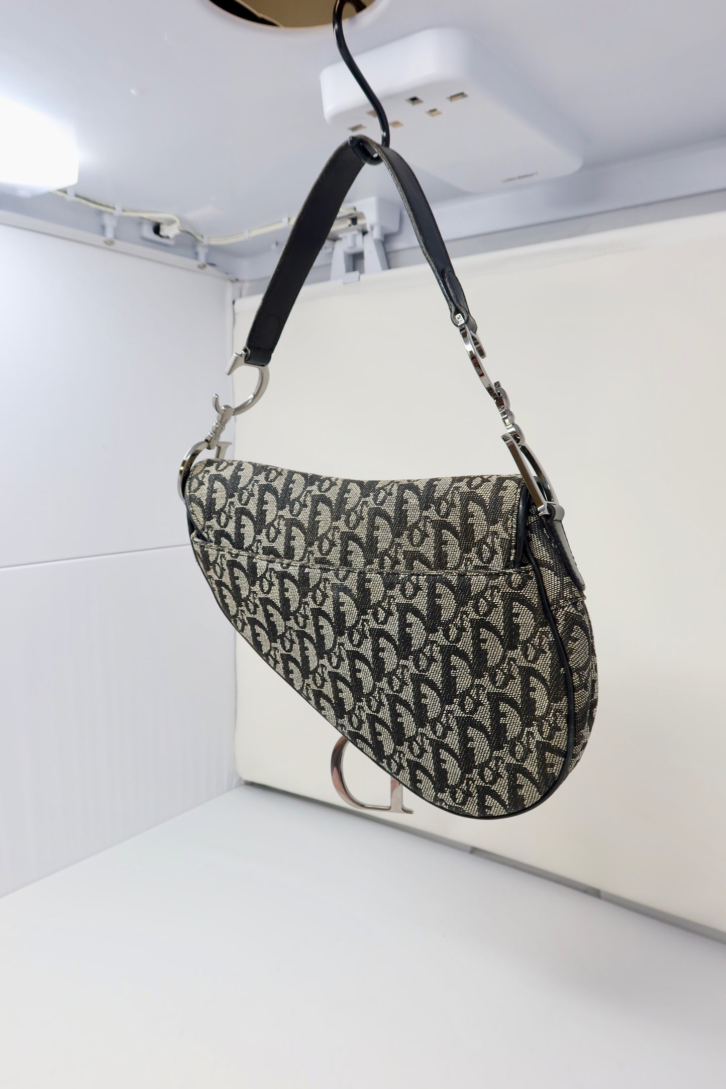 Dior Trotter Black Canvas Saddle Bag