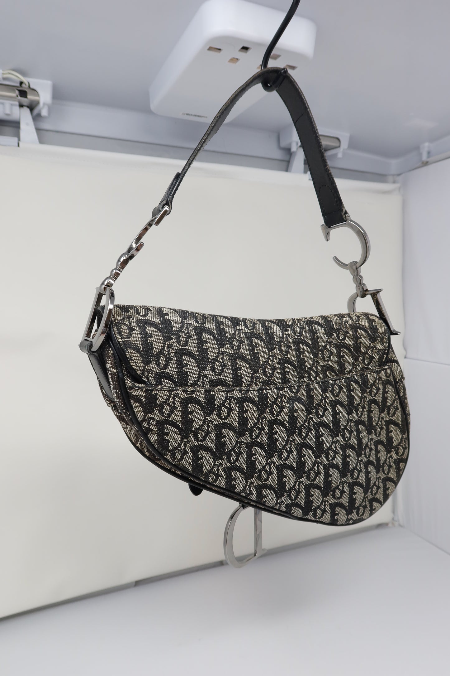 Dior Trotter Black Canvas Saddle Bag