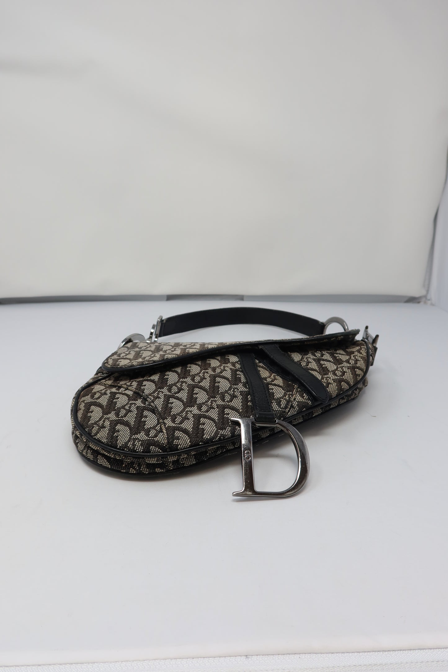 Dior Trotter Black Canvas Saddle Bag
