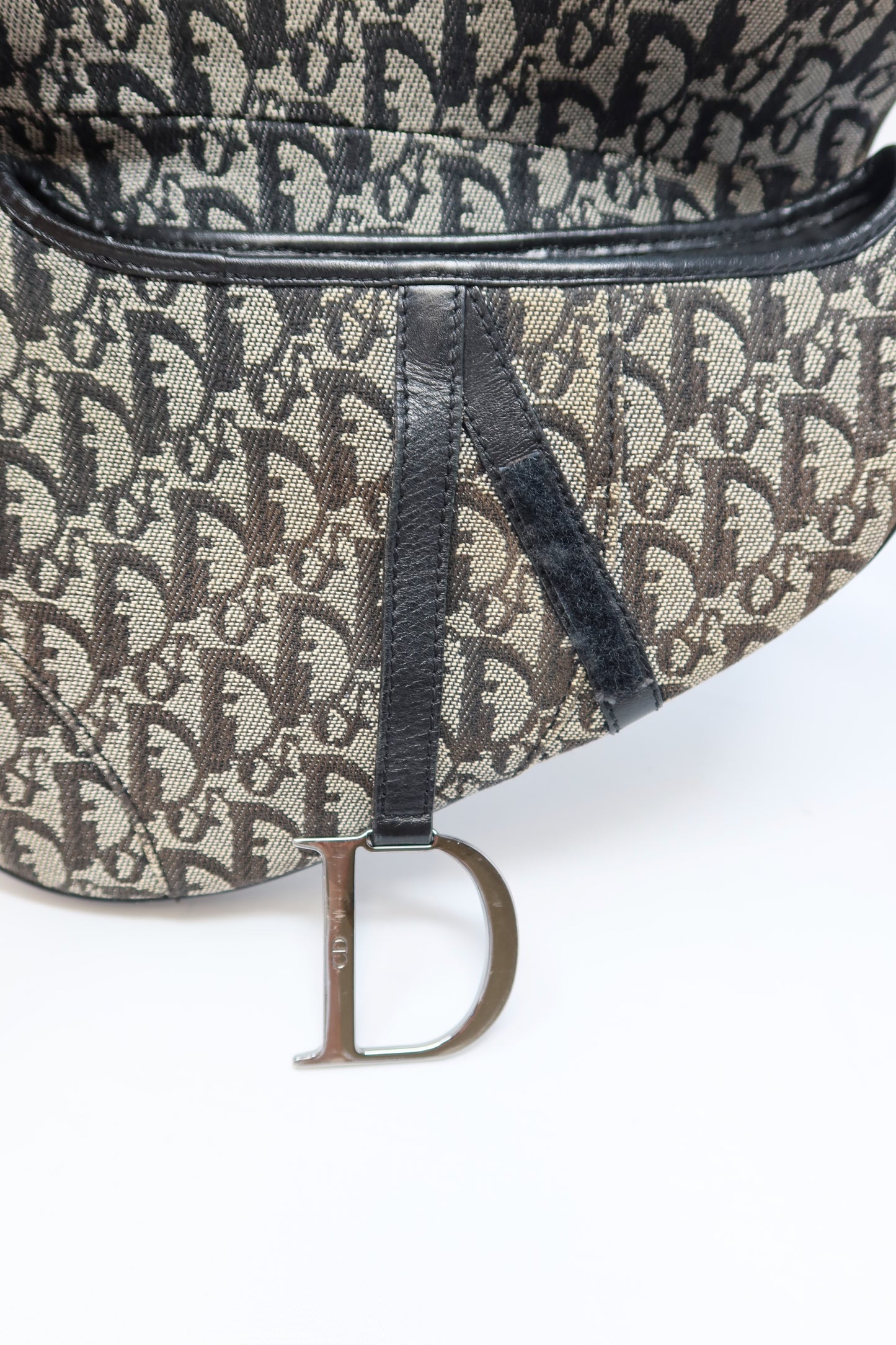 Dior Trotter Black Canvas Saddle Bag