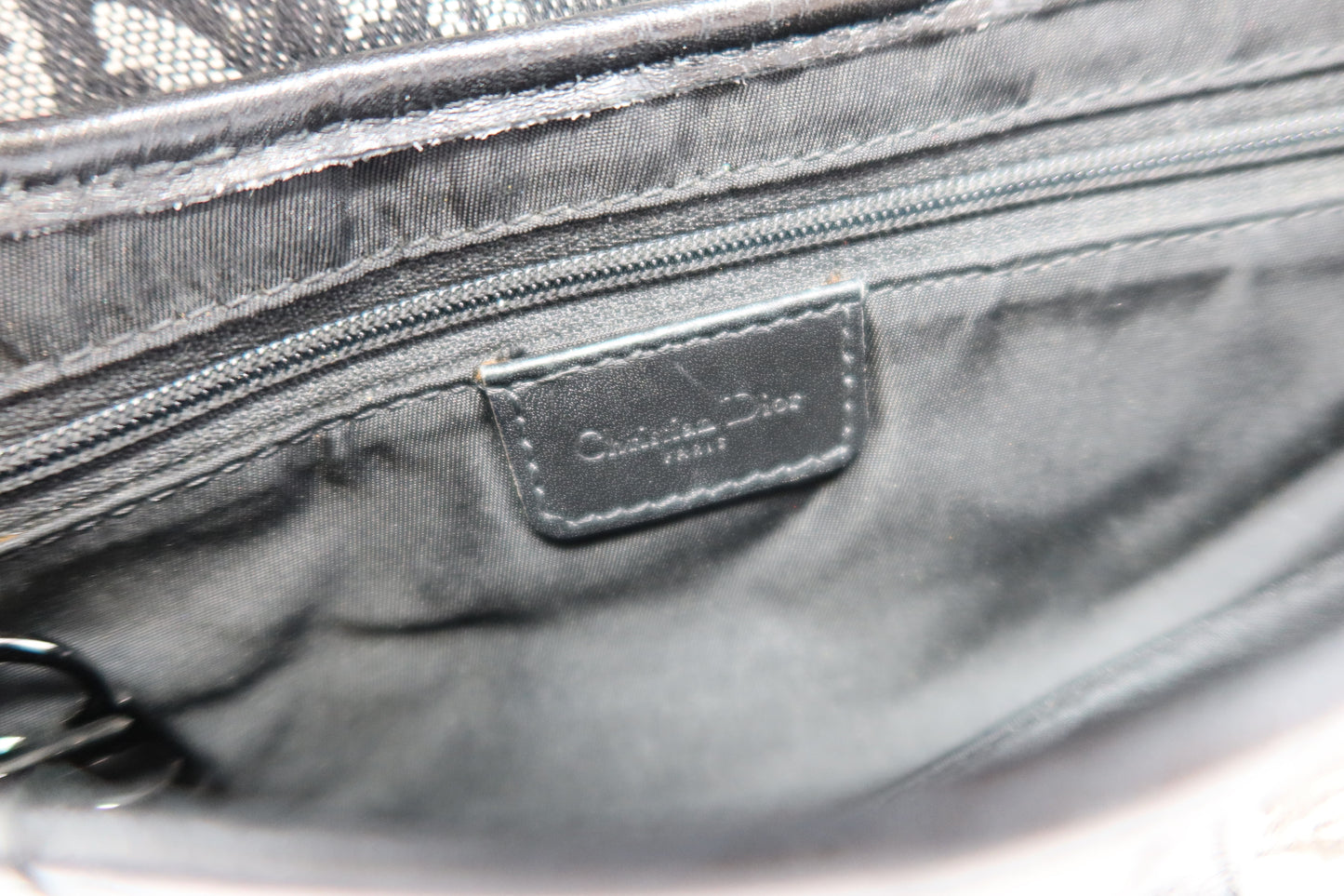 Dior Trotter Black Canvas Saddle Bag