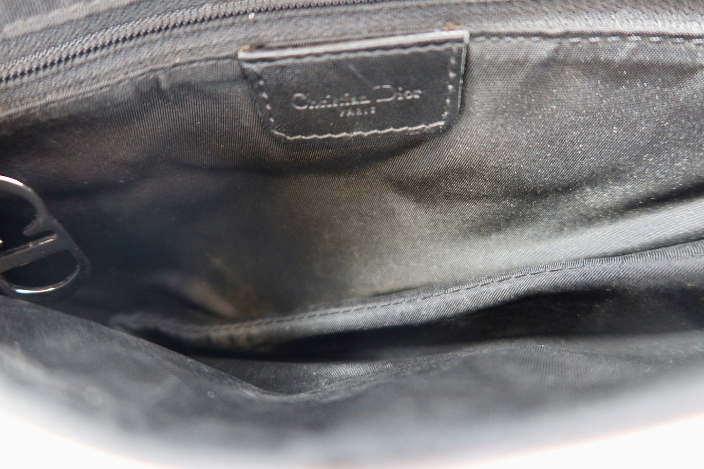 Dior Trotter Black Canvas Saddle Bag
