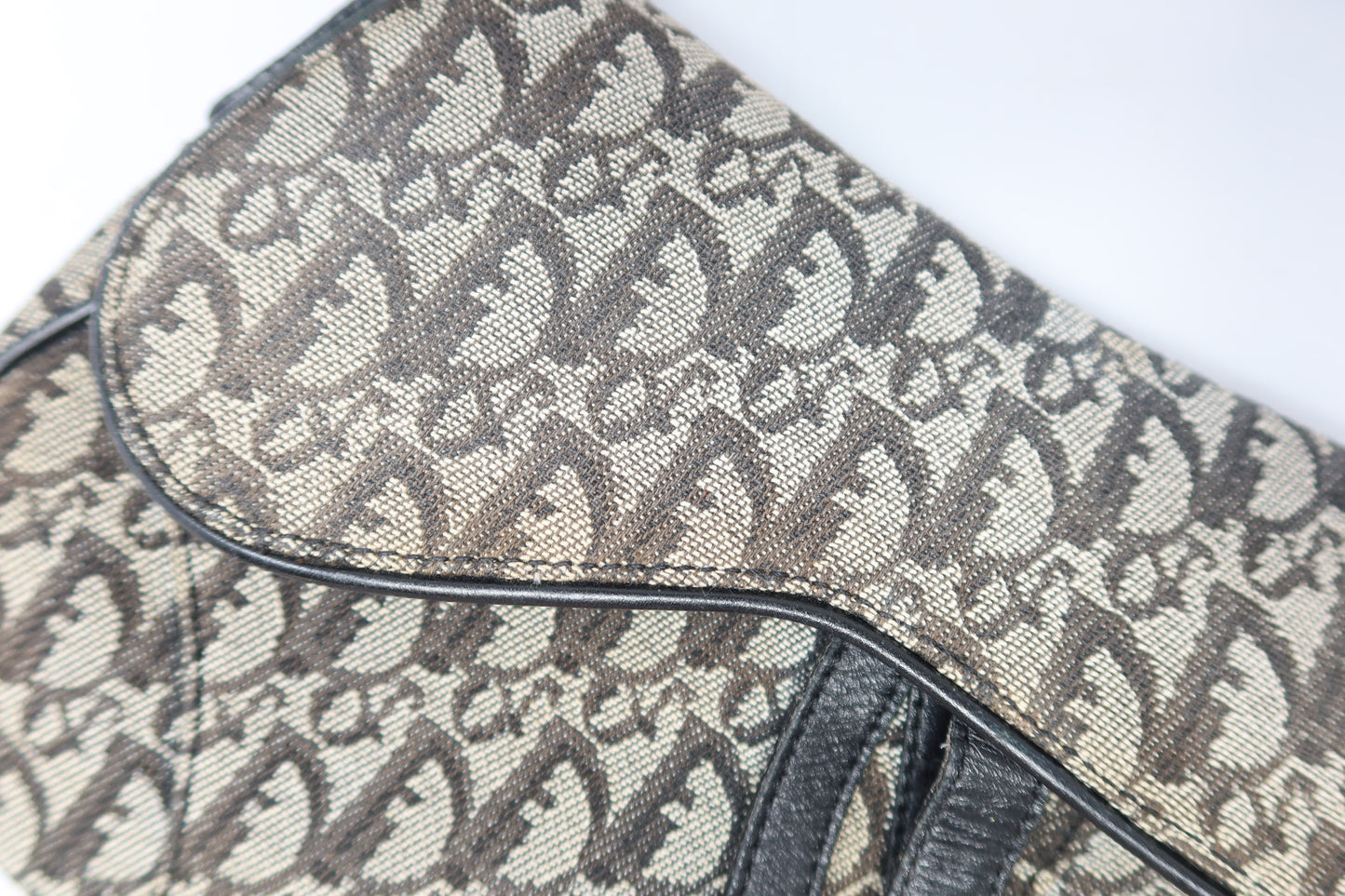 Dior Trotter Black Canvas Saddle Bag