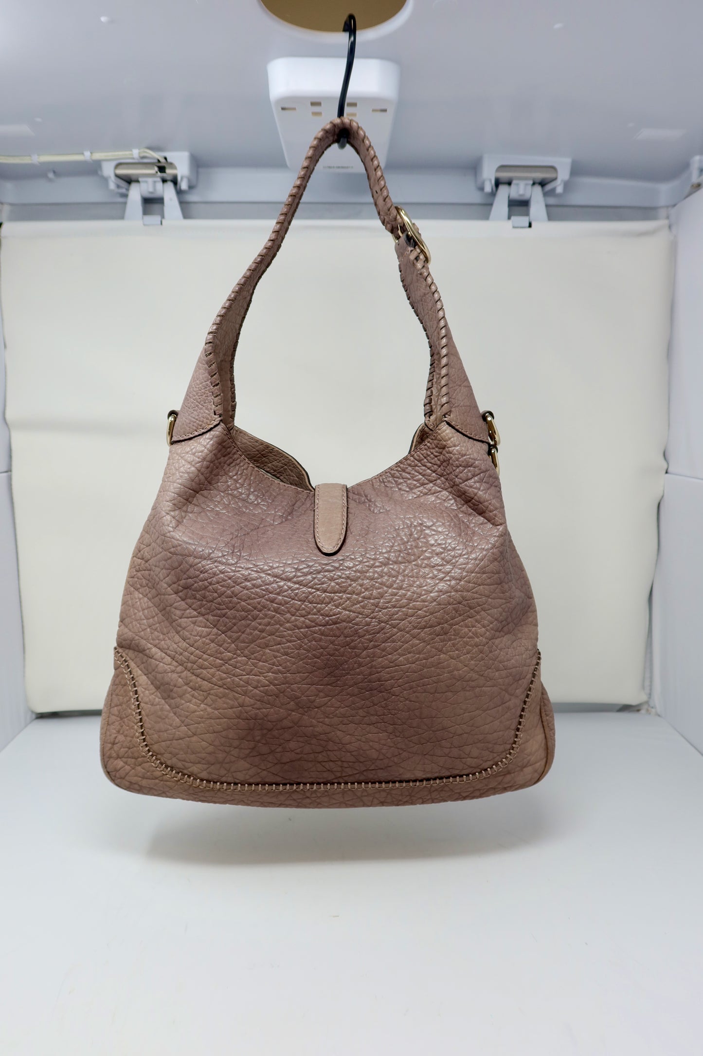 Gucci Hobo Jackie Grey Leather Shoulder Bag (comes with strap)