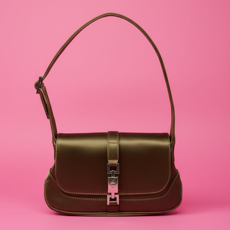 Gucci Tom Ford Era Mini Khaki Satin Jackie Bag