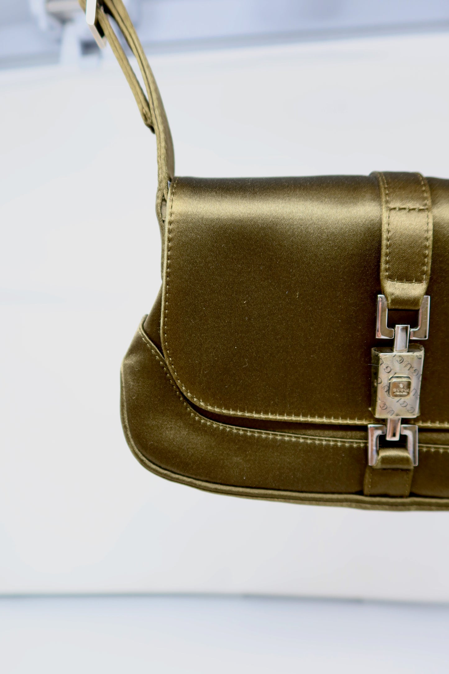 Gucci Tom Ford Era Mini Khaki Satin Jackie Bag