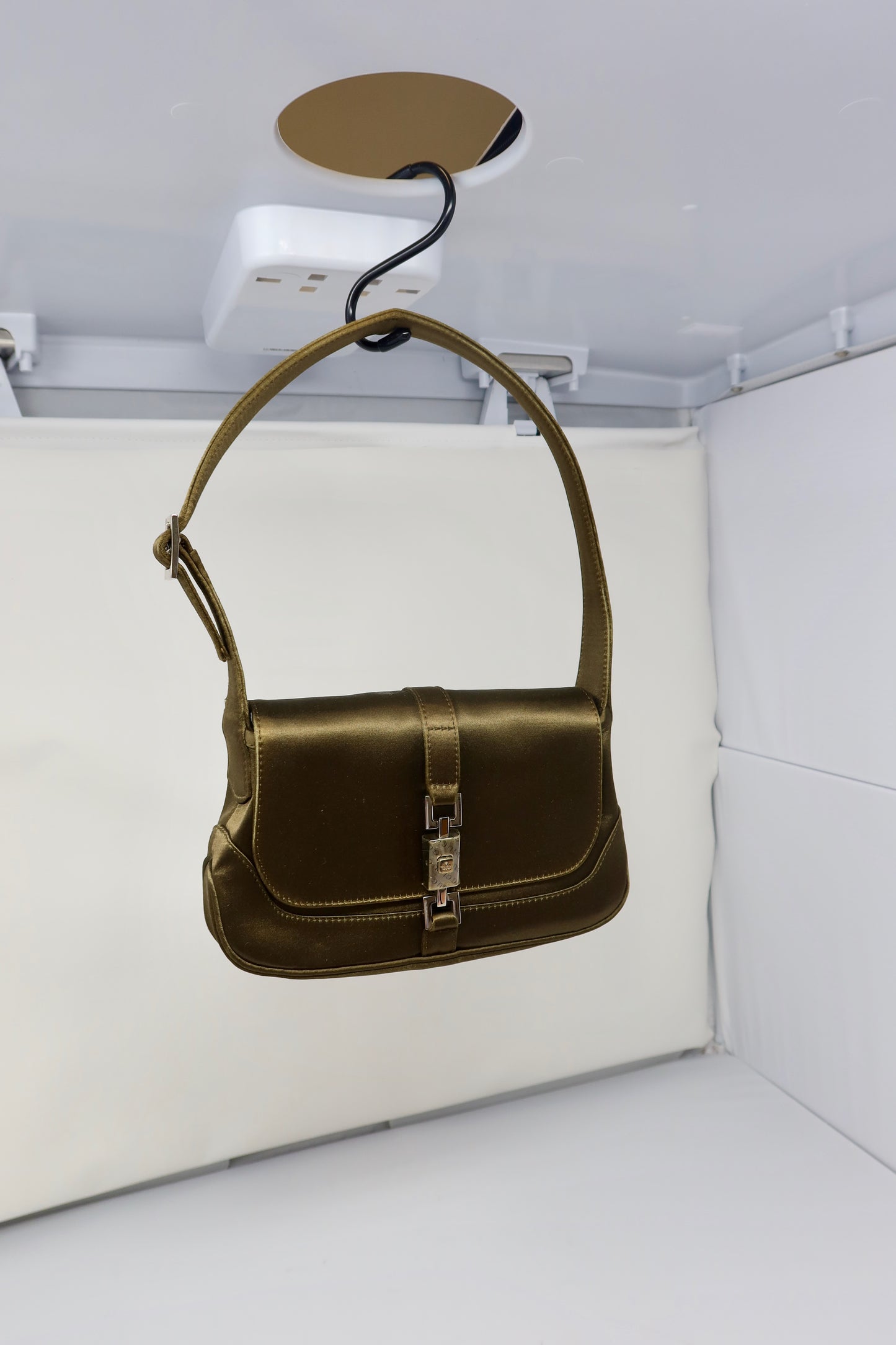Gucci Tom Ford Era Mini Khaki Satin Jackie Bag