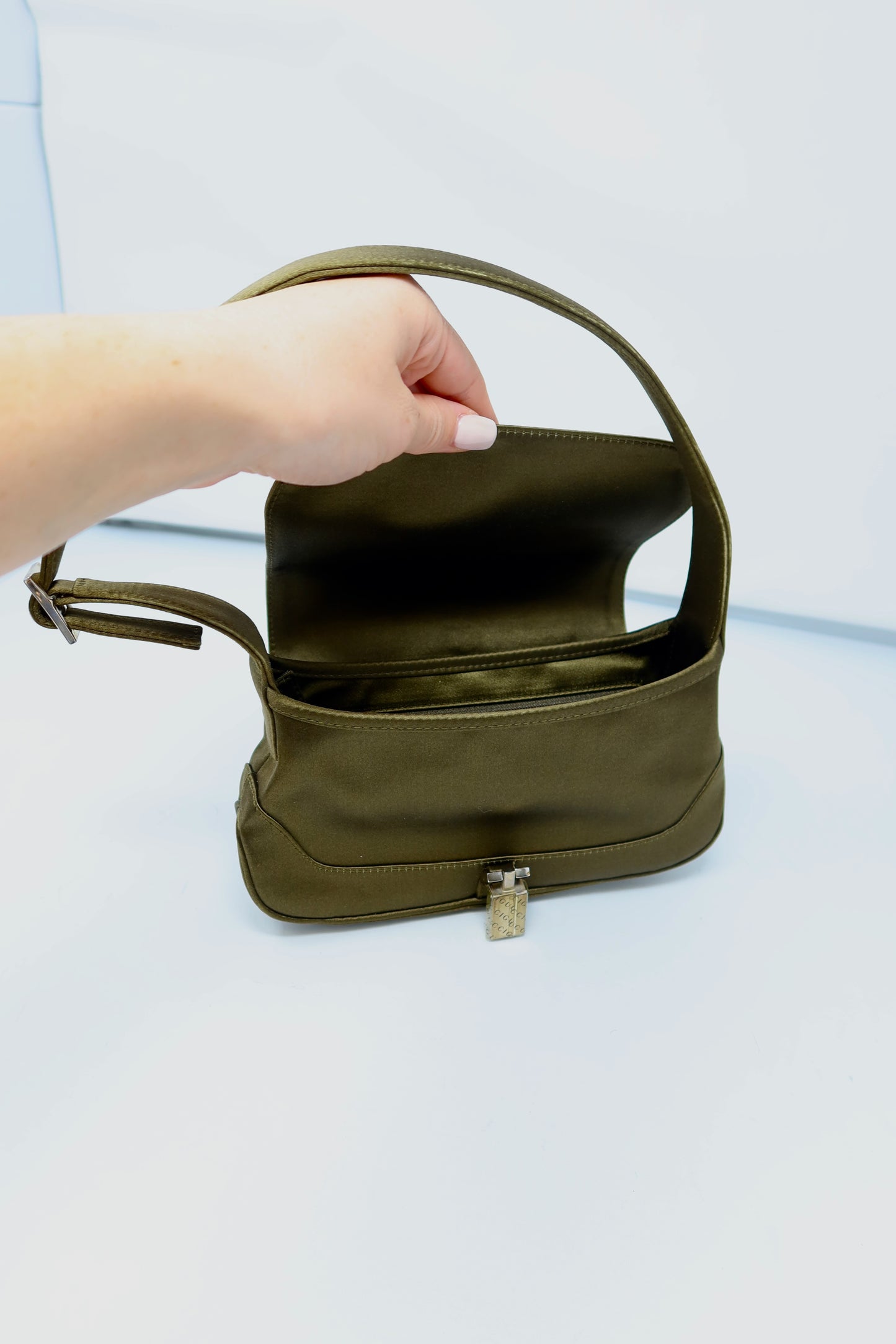 Gucci Tom Ford Era Mini Khaki Satin Jackie Bag