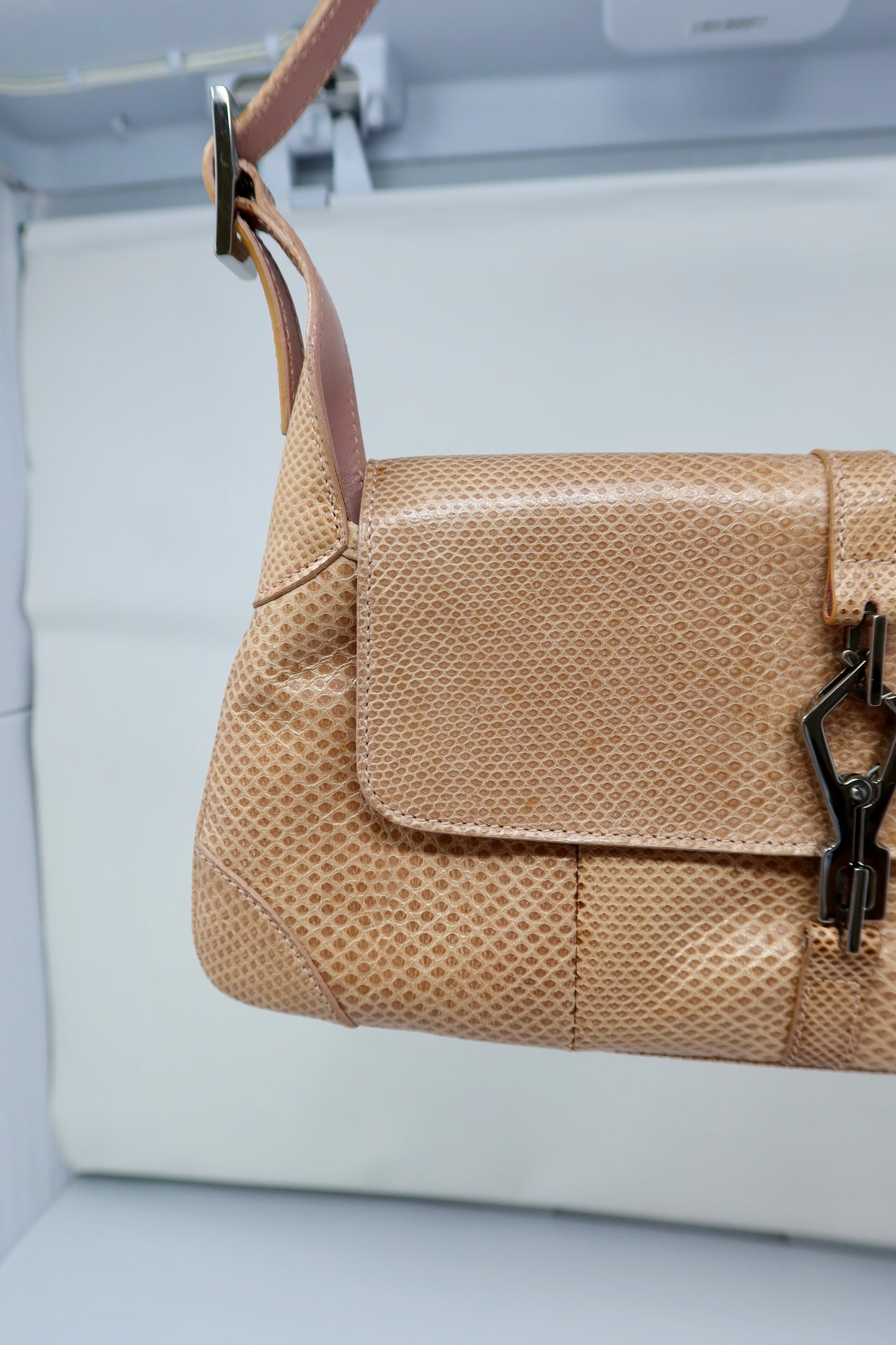 Gucci Lizard Mini Jackie Beige Shoulder Bag - Tom Ford Era