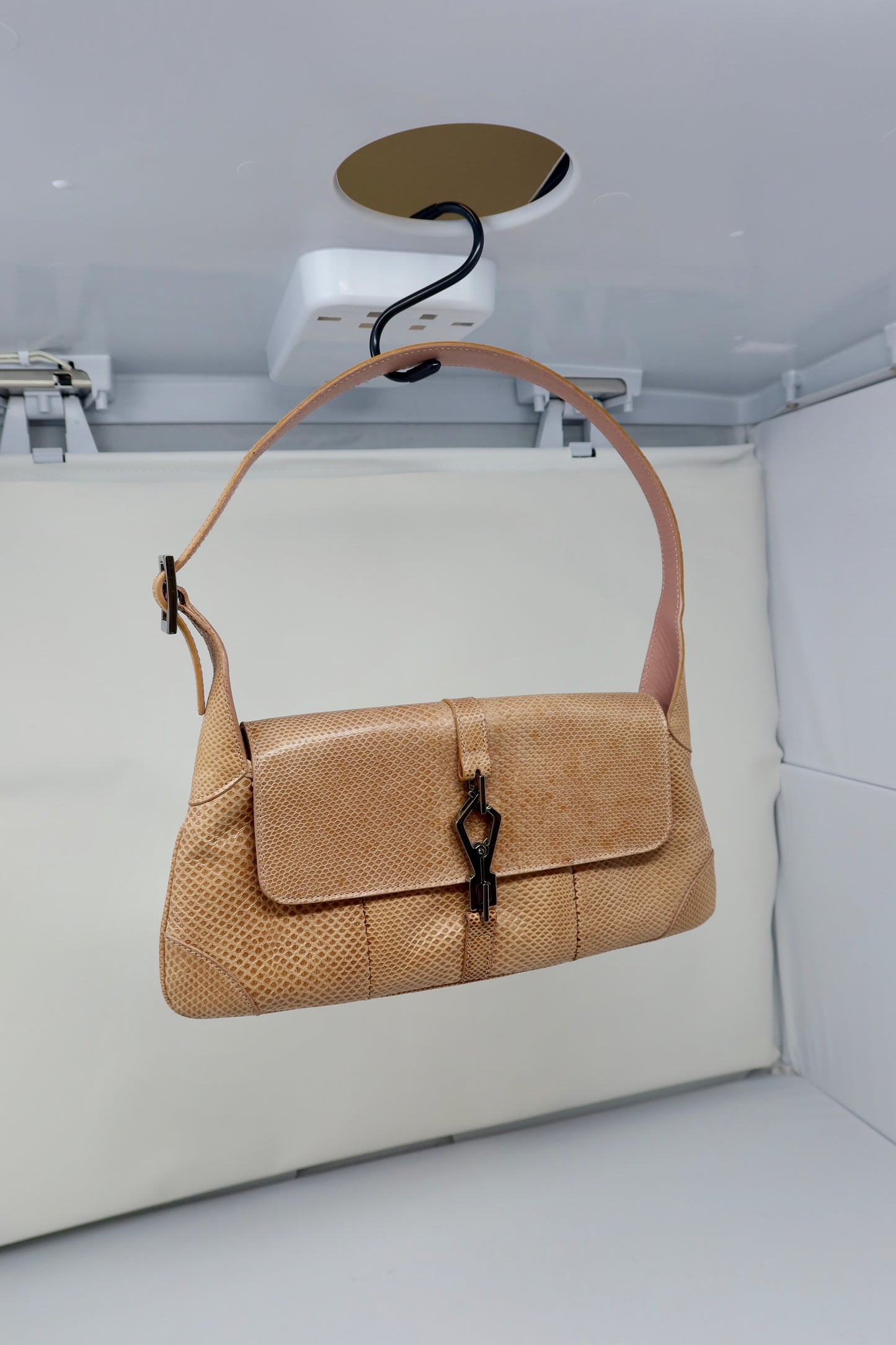 Gucci Lizard Mini Jackie Beige Shoulder Bag - Tom Ford Era
