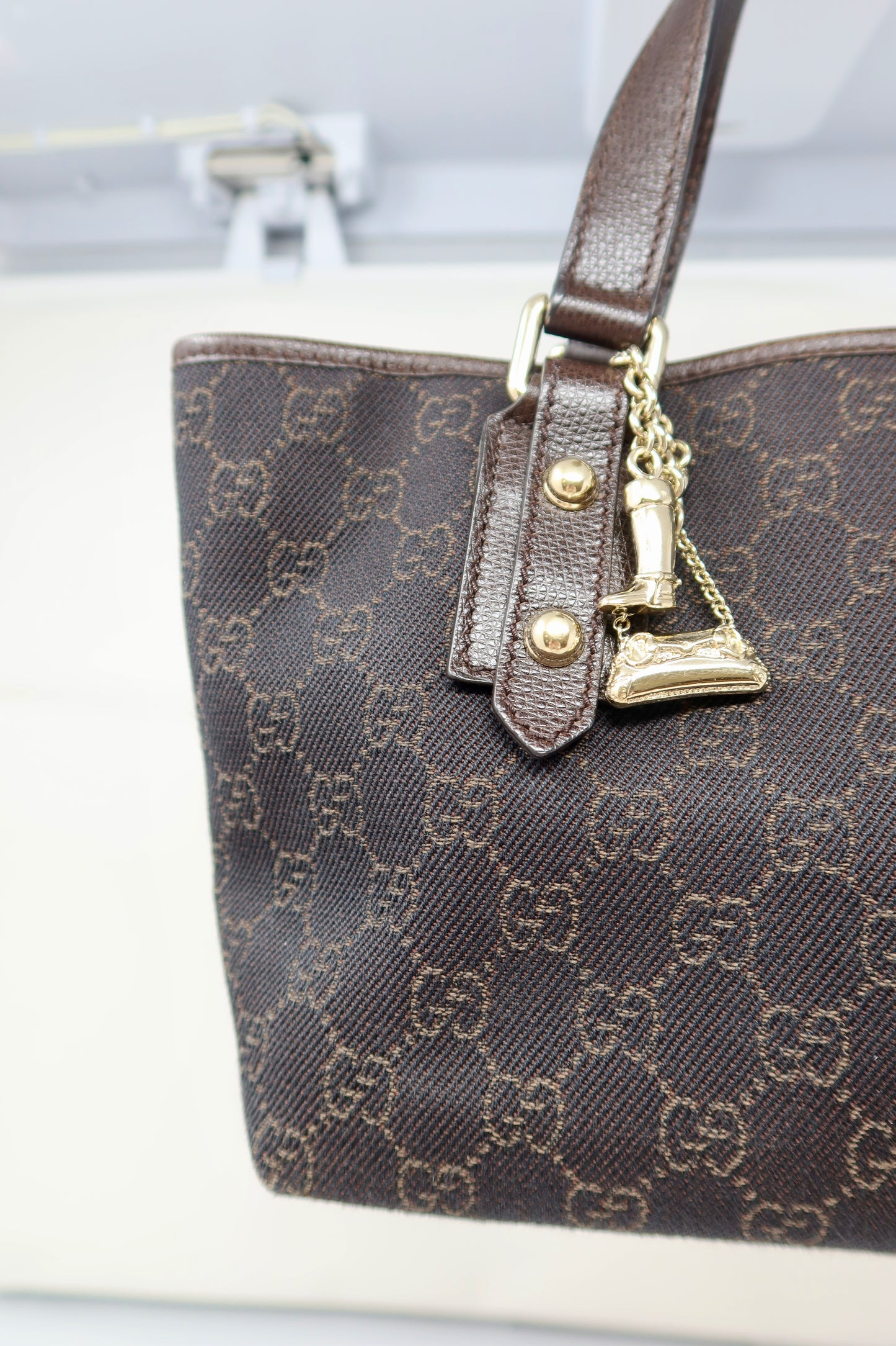 Gucci GG Canvas Dark Brown Mini Tote - Under $700