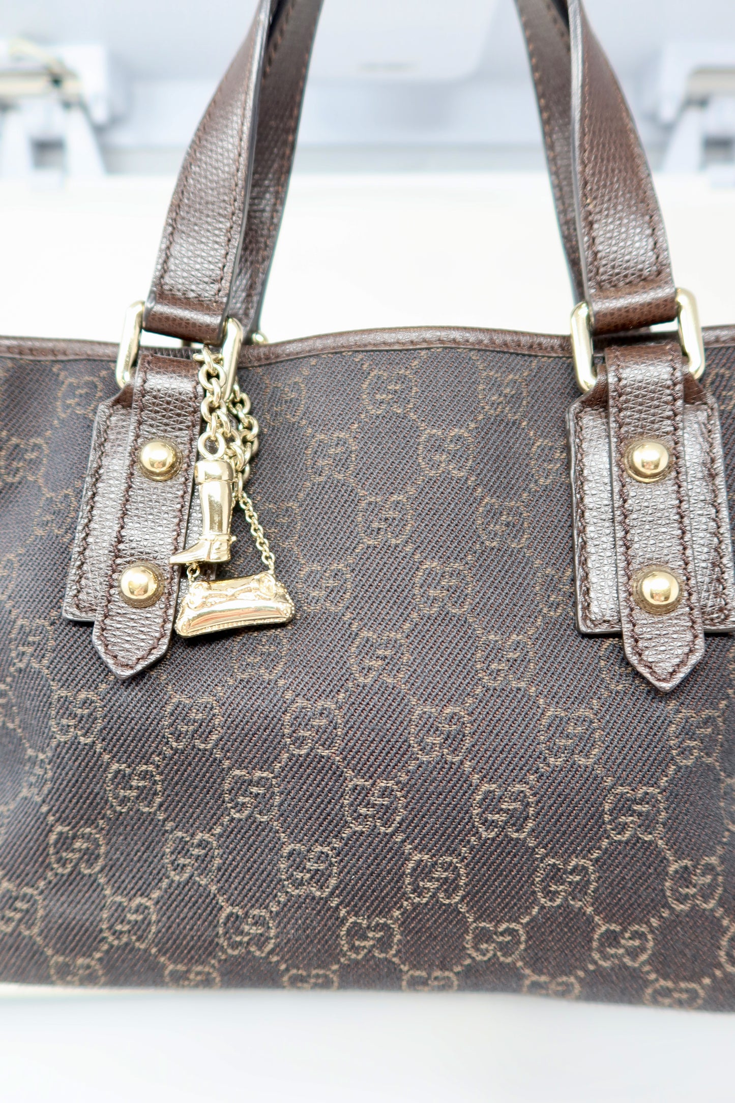 Gucci GG Canvas Dark Brown Mini Tote - Under $700