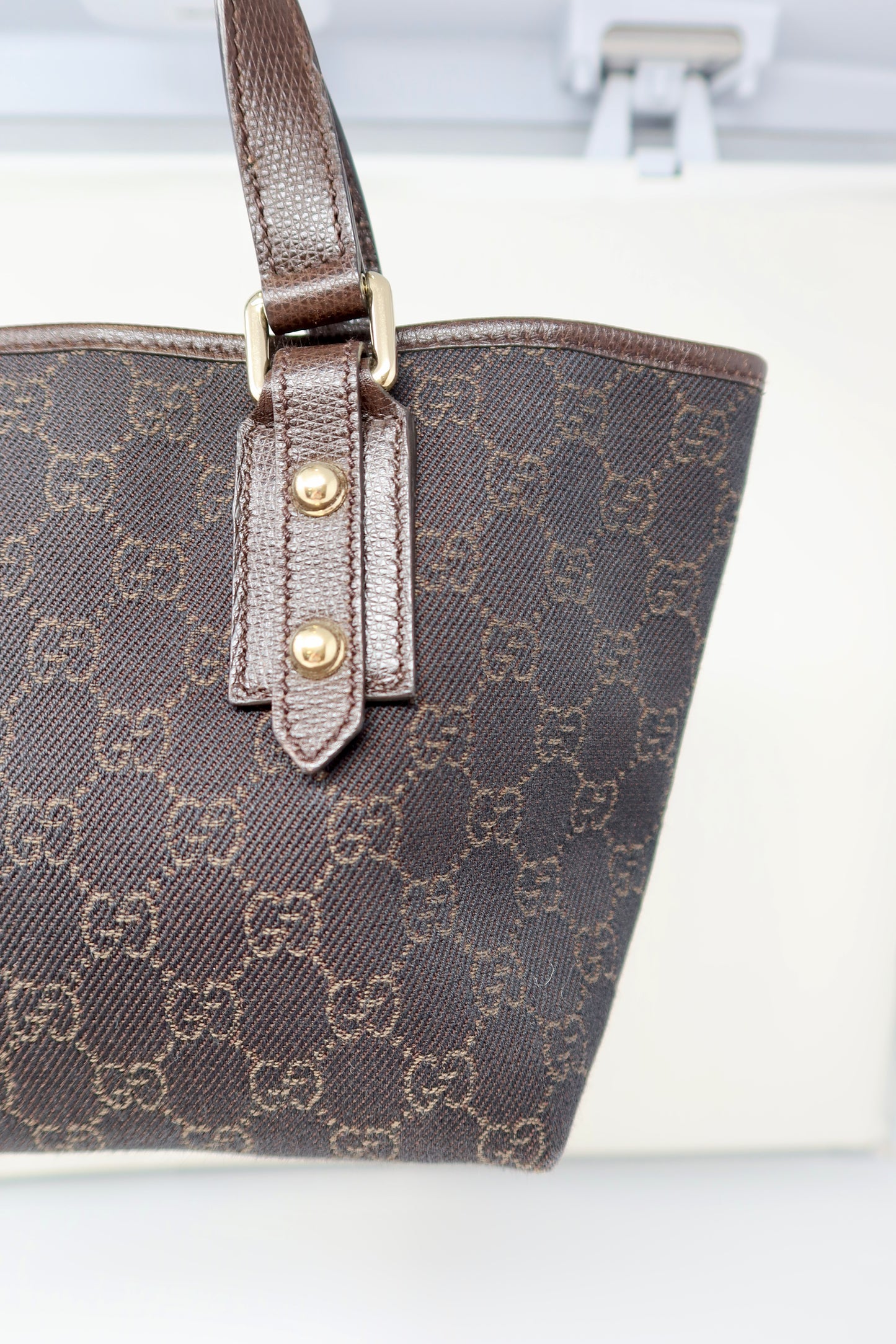 Gucci GG Canvas Dark Brown Mini Tote - Under $700