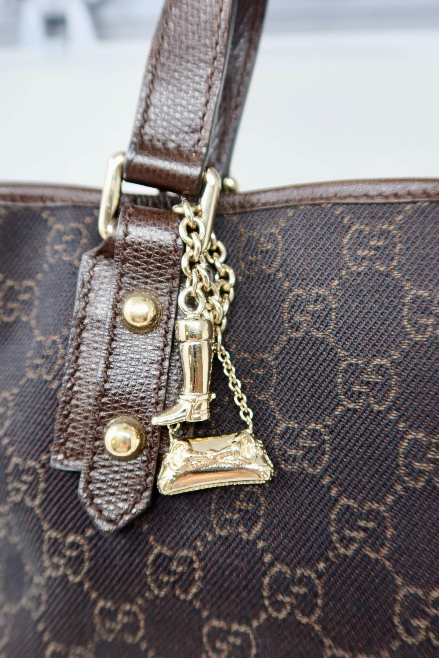 Gucci GG Canvas Dark Brown Mini Tote - Under $700