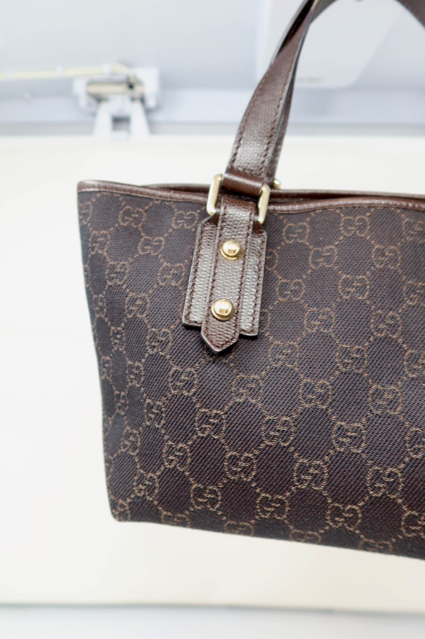 Gucci GG Canvas Dark Brown Mini Tote - Under $700