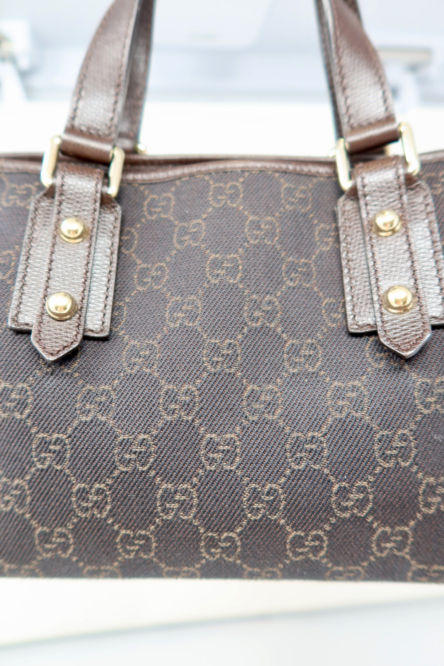 Gucci GG Canvas Dark Brown Mini Tote - Under $700