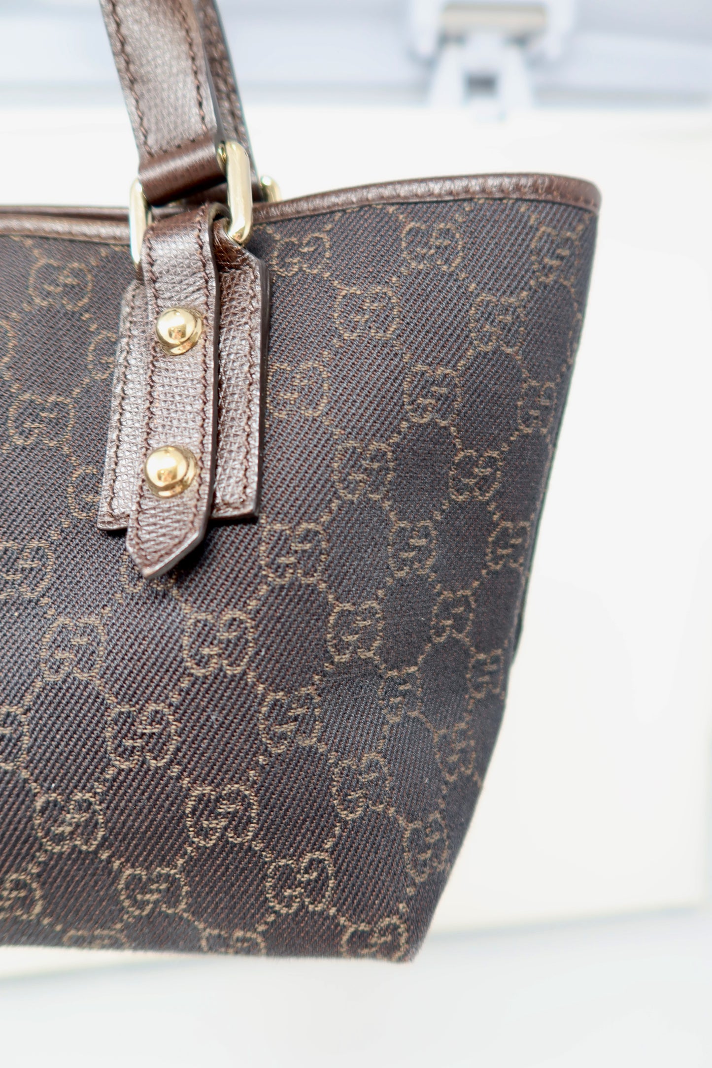 Gucci GG Canvas Dark Brown Mini Tote - Under $700