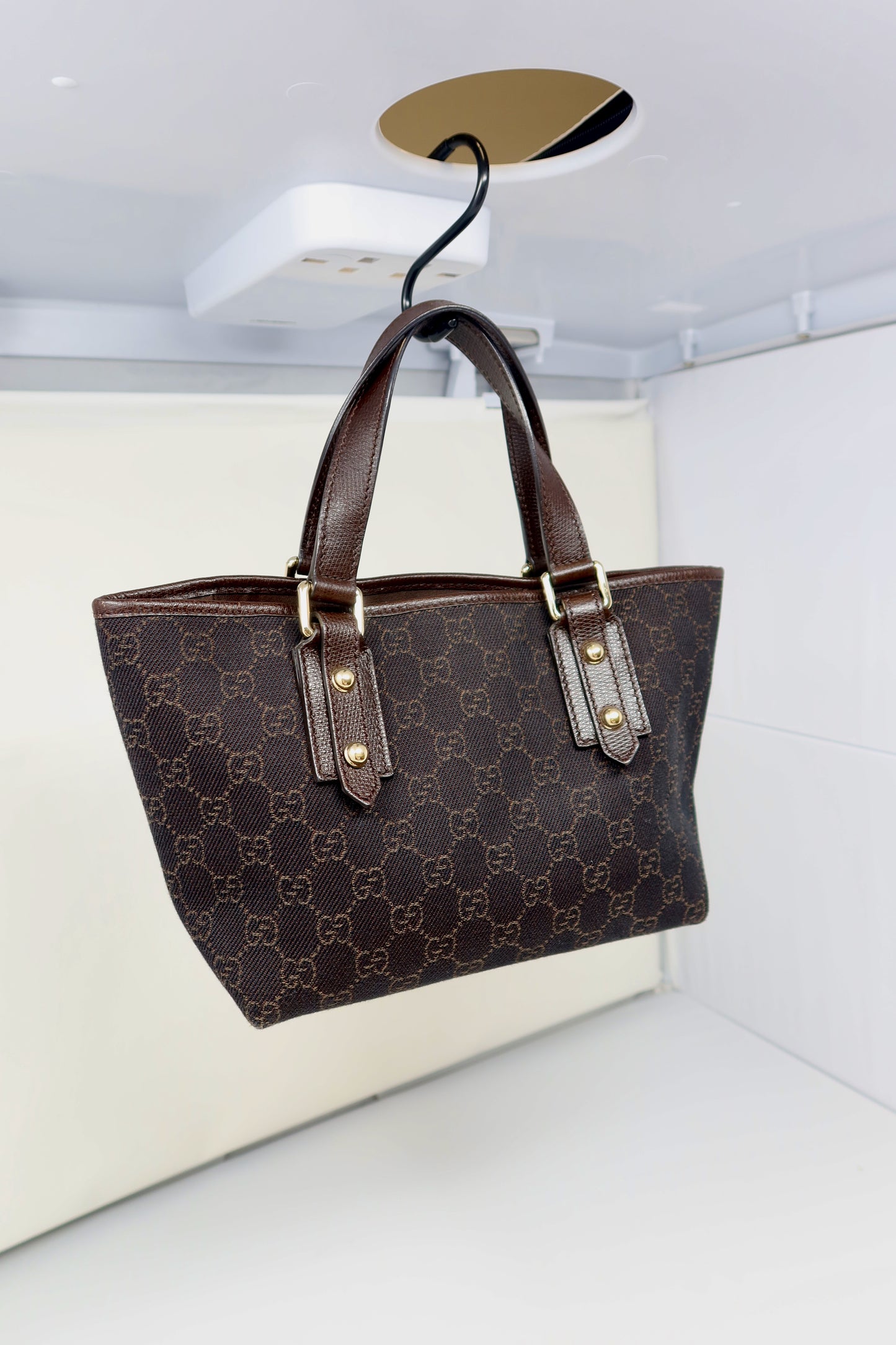 Gucci GG Canvas Dark Brown Mini Tote - Under $700