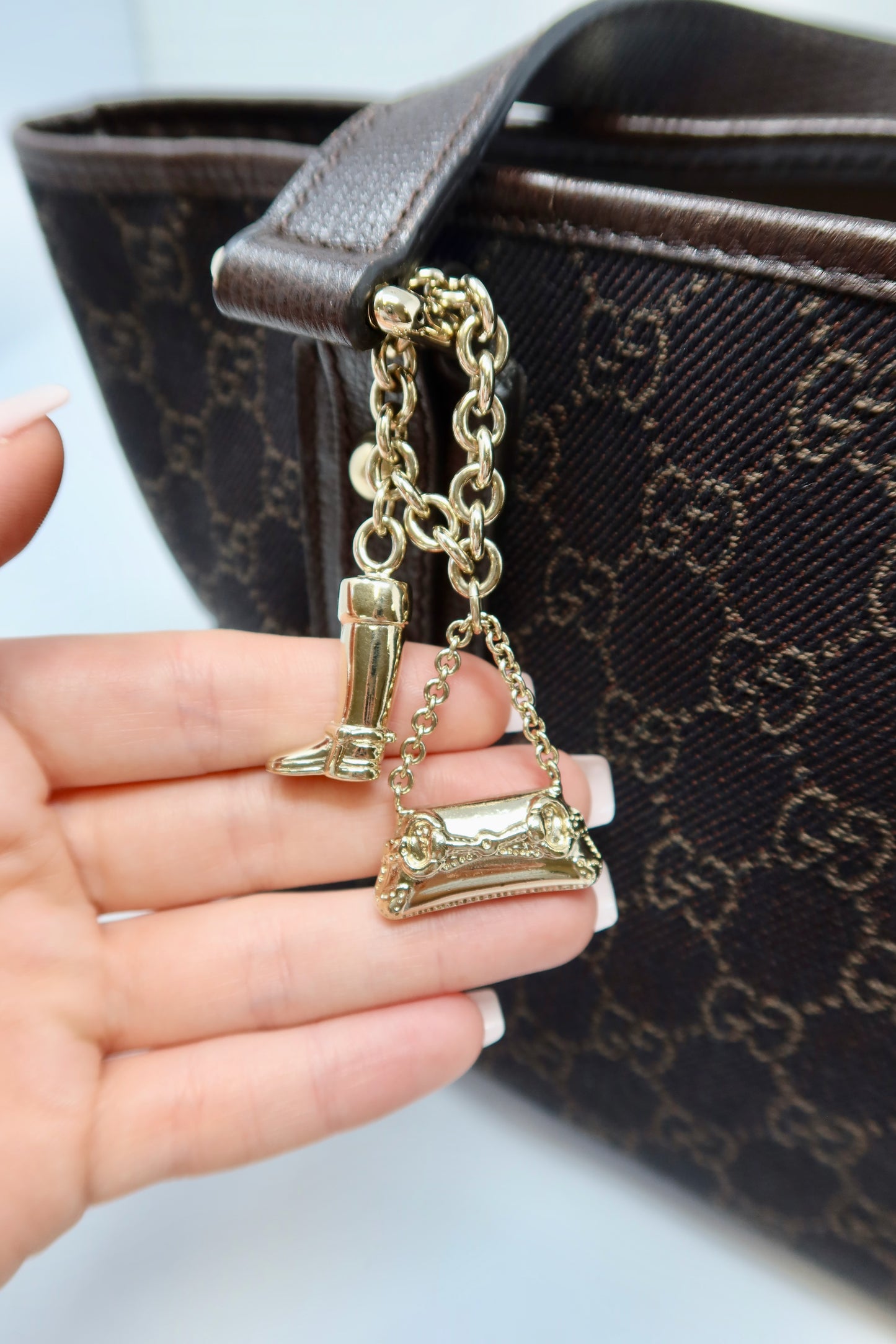 Gucci GG Canvas Dark Brown Mini Tote - Under $700