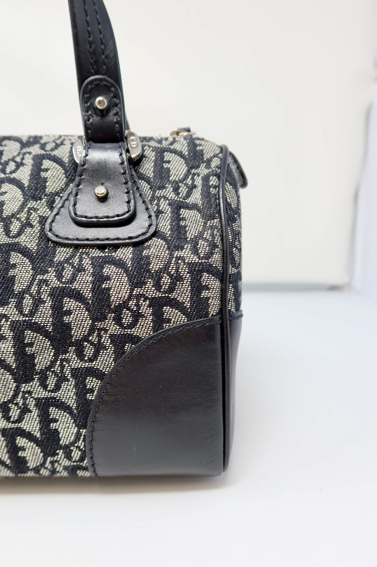 Dior Trotter Canvas Mini Boston Bag Black