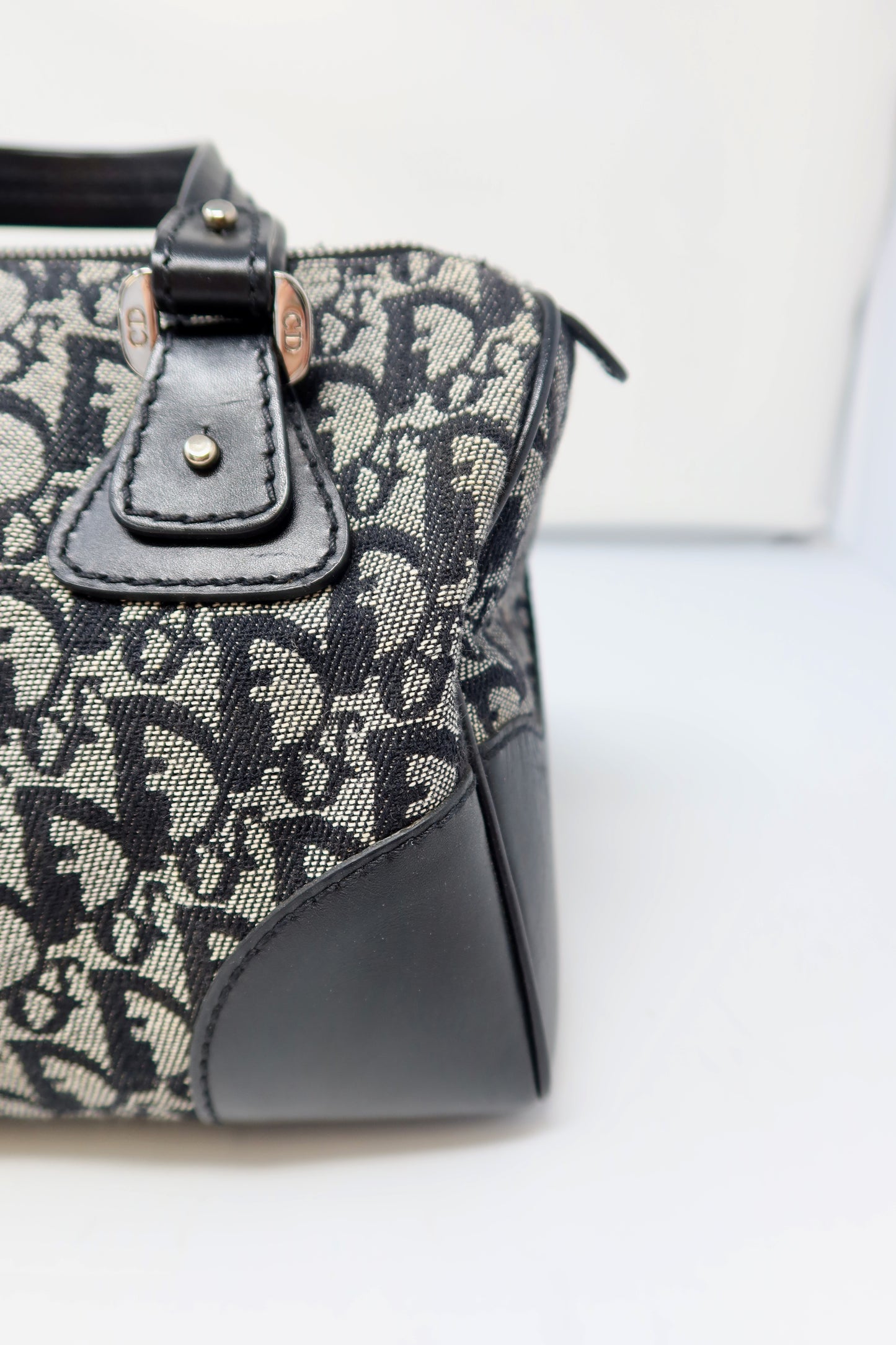 Dior Trotter Canvas Mini Boston Bag Black