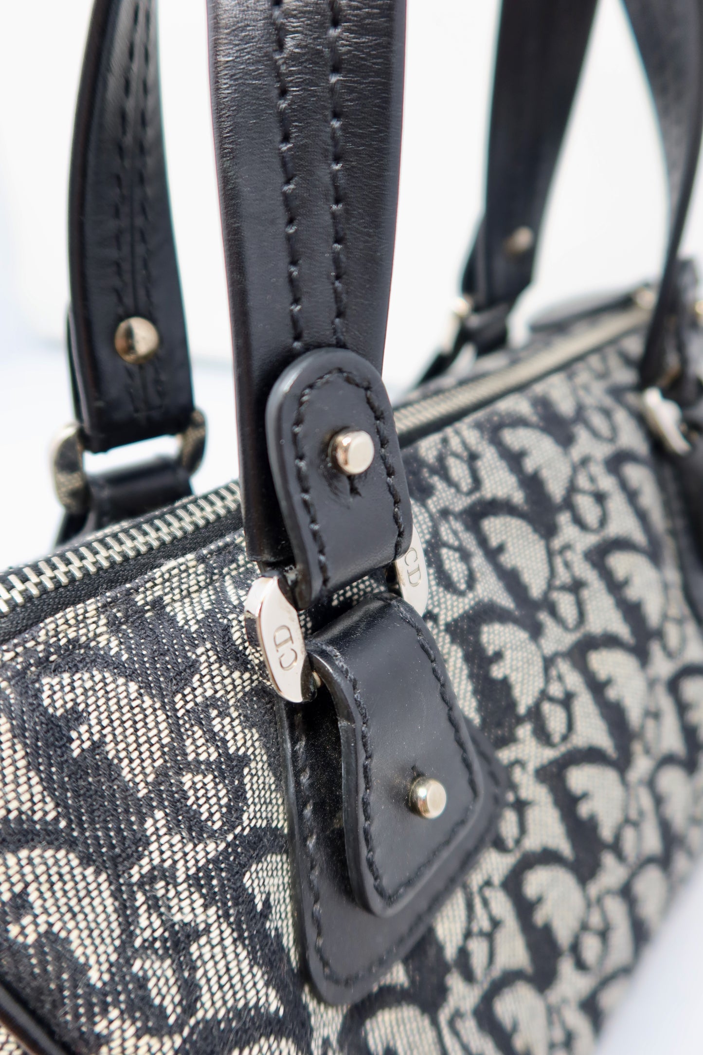 Dior Trotter Canvas Mini Boston Bag Black