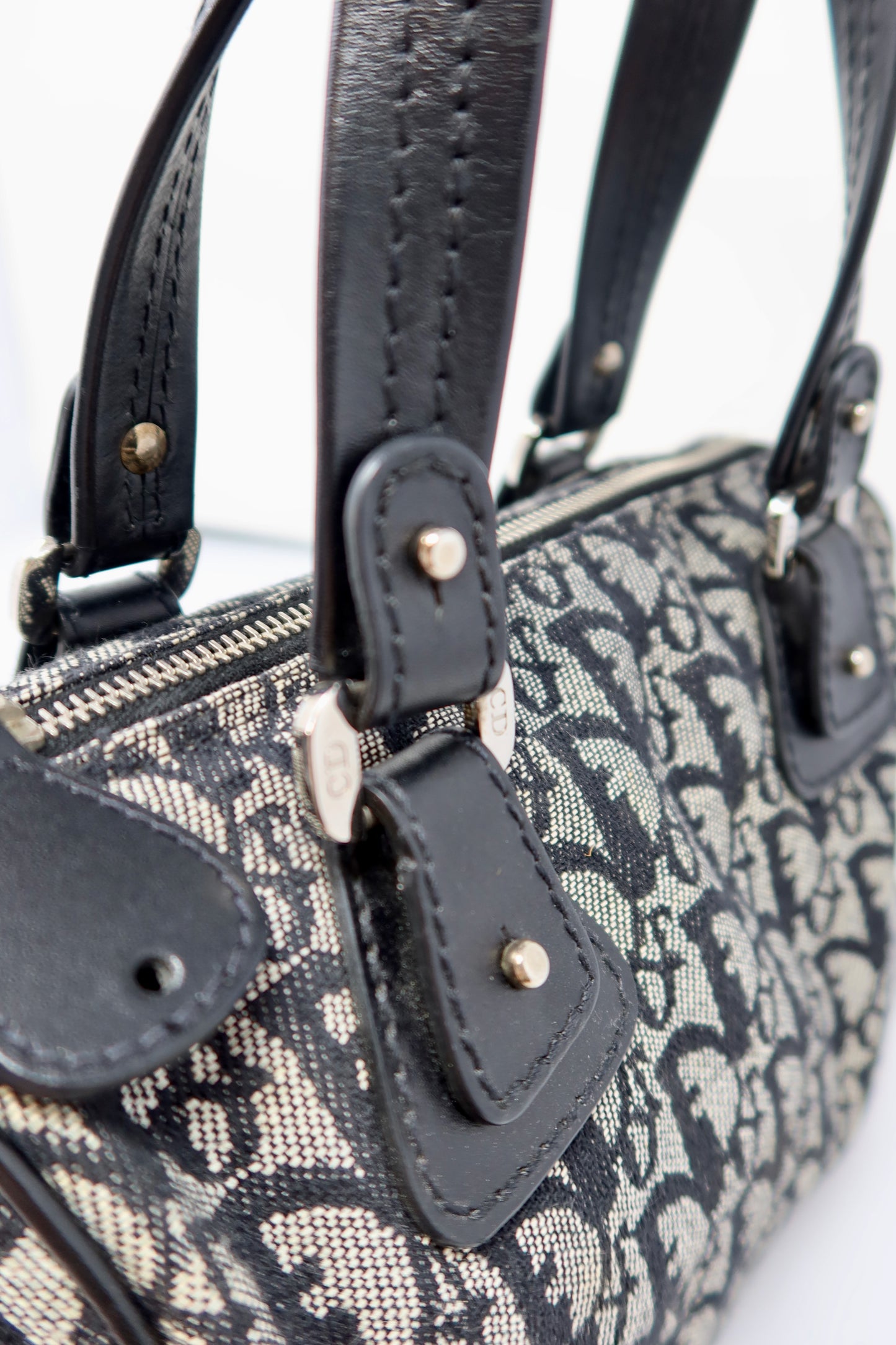 Dior Trotter Canvas Mini Boston Bag Black