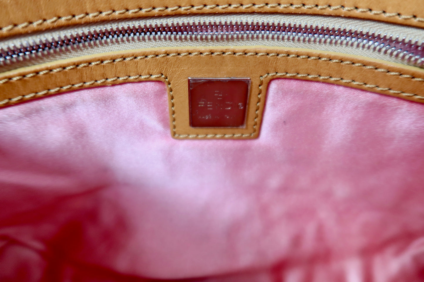 Fendi Pink and White Crochet Baguette - Under $2000