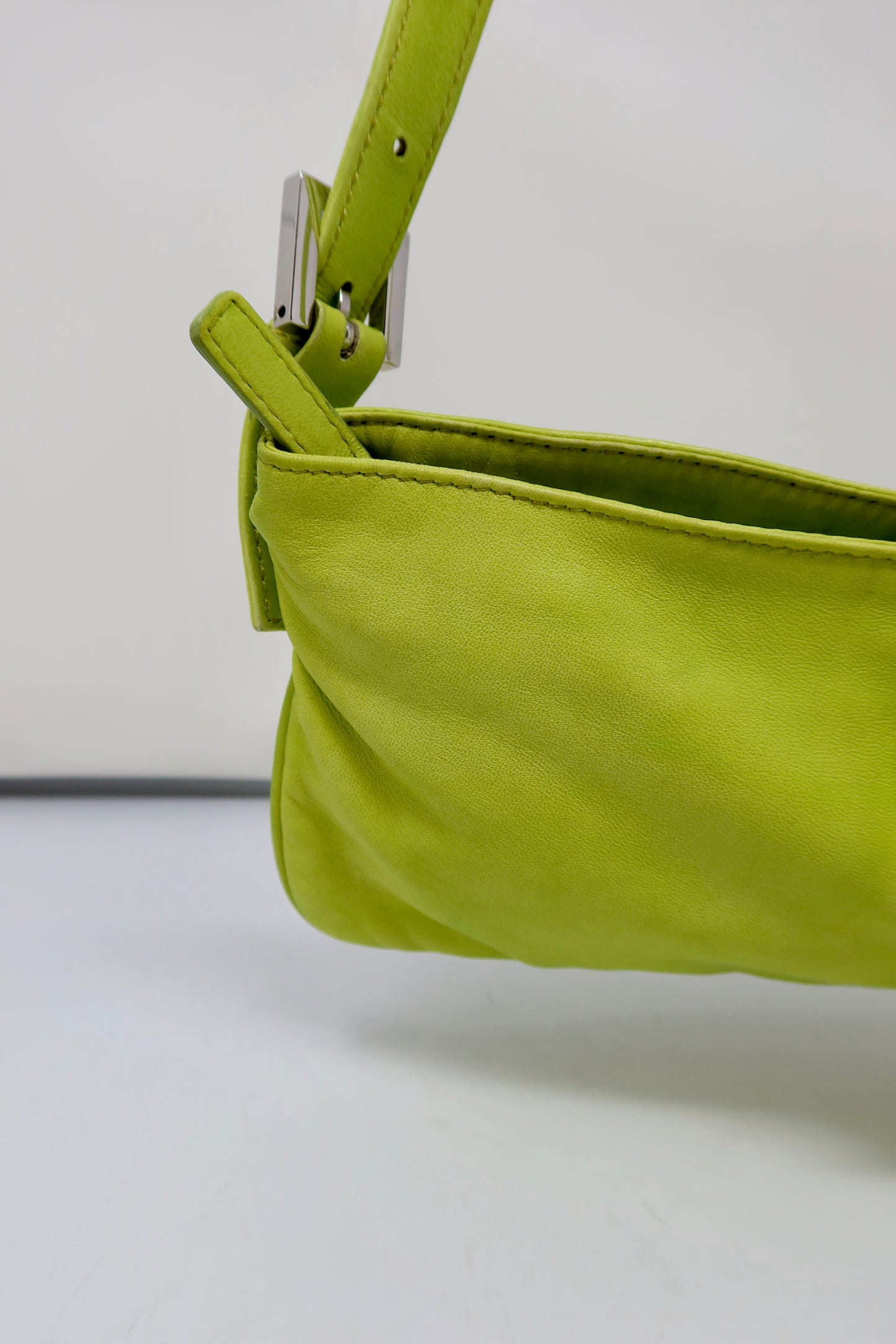 Fendi Lime Green Skinny Baguette Shoulder Bag