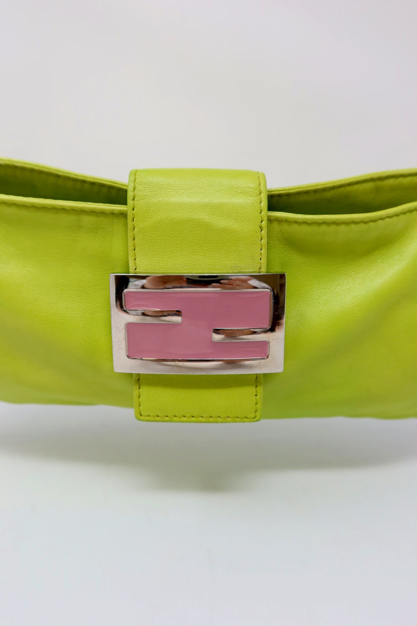 Fendi Lime Green Skinny Baguette Shoulder Bag