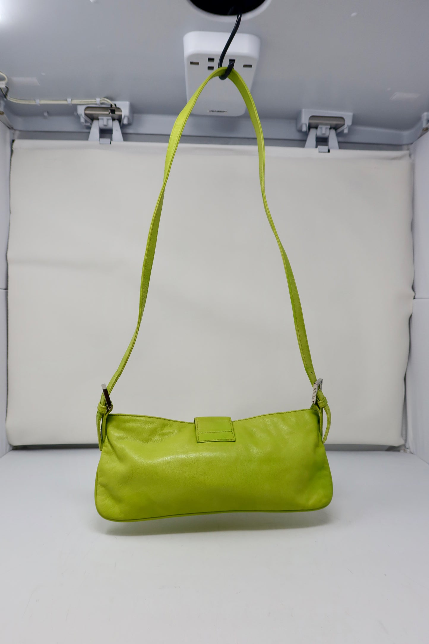 Fendi Lime Green Skinny Baguette Shoulder Bag