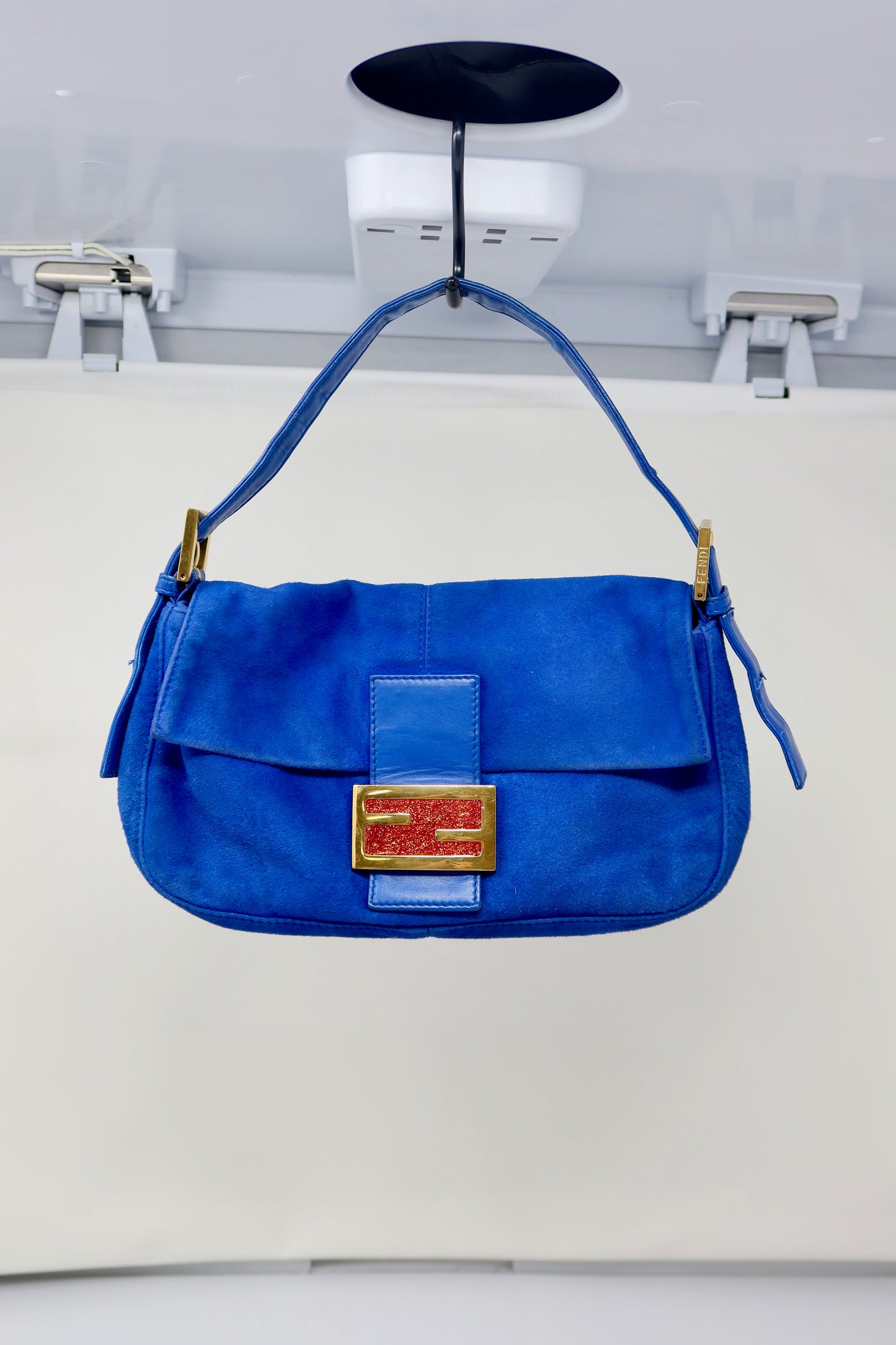 Fendi Baguette Blue Suede