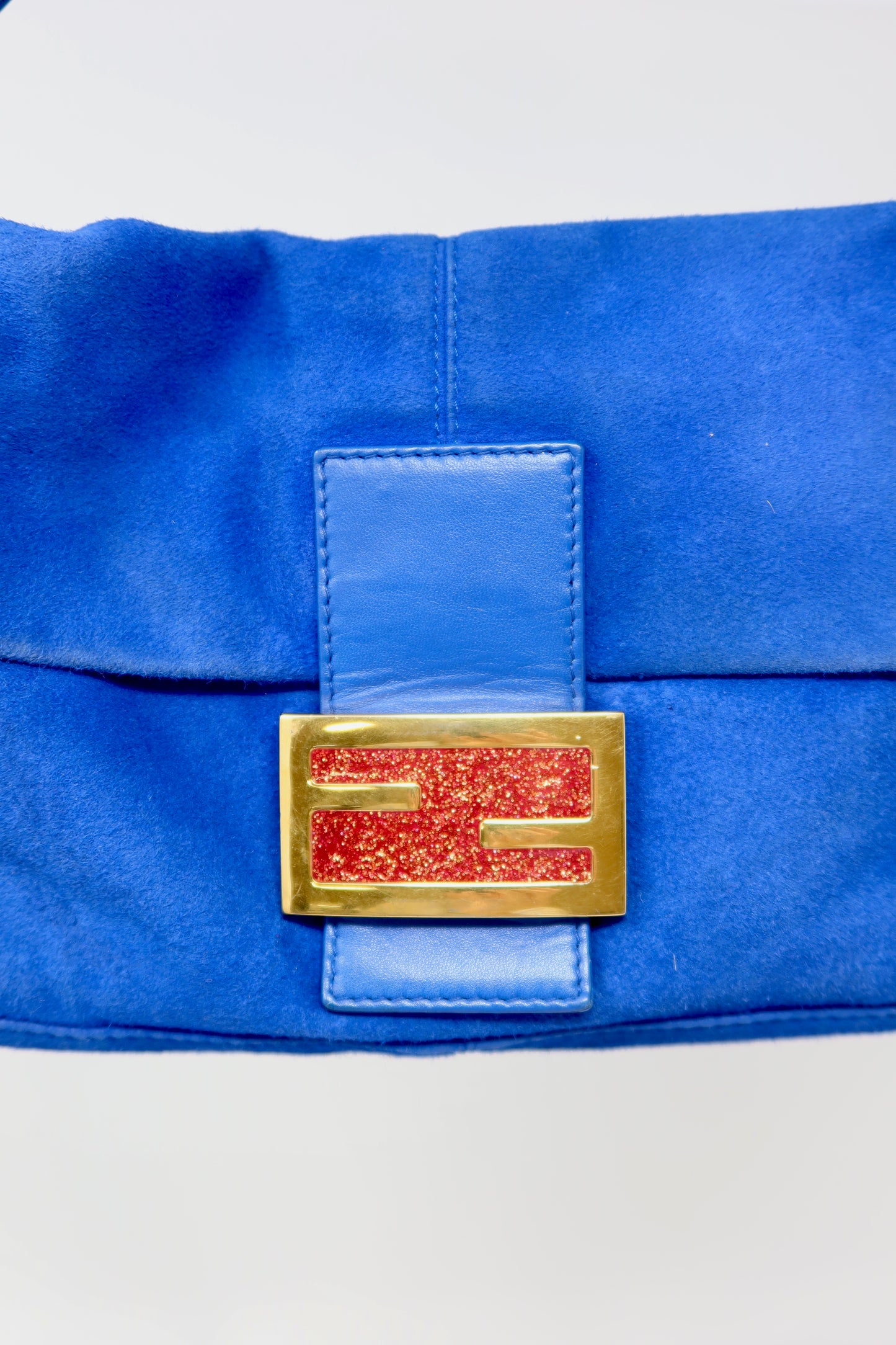 Fendi Baguette Blue Suede