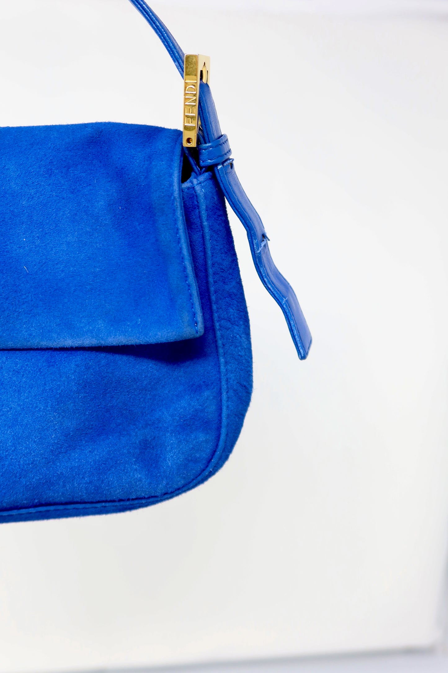 Fendi Baguette Blue Suede