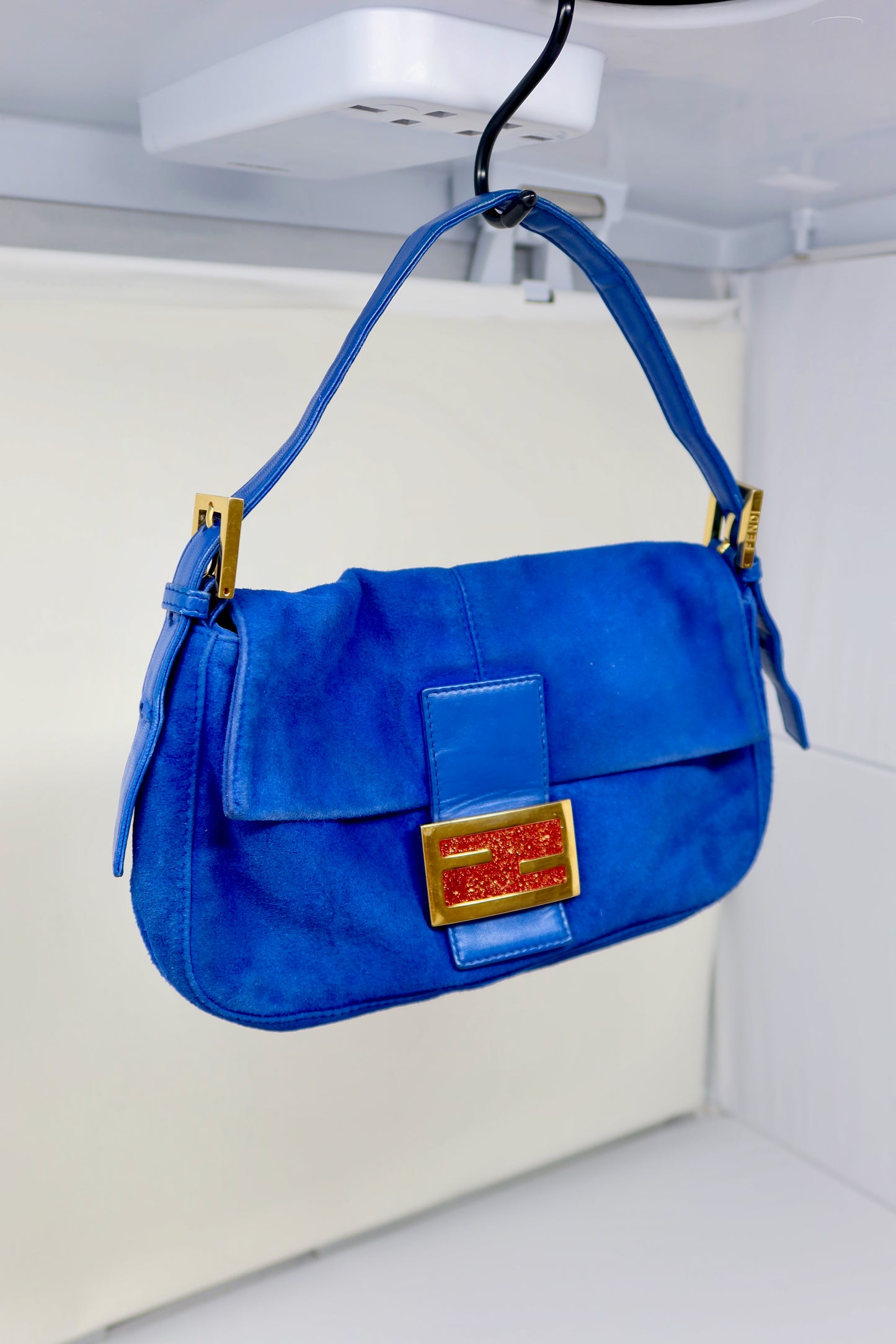Fendi Baguette Blue Suede