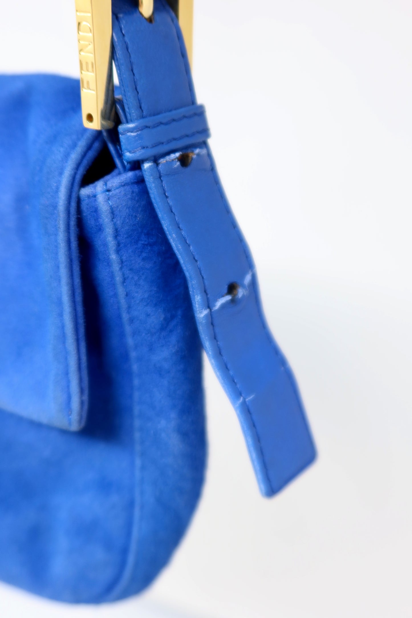 Fendi Baguette Blue Suede