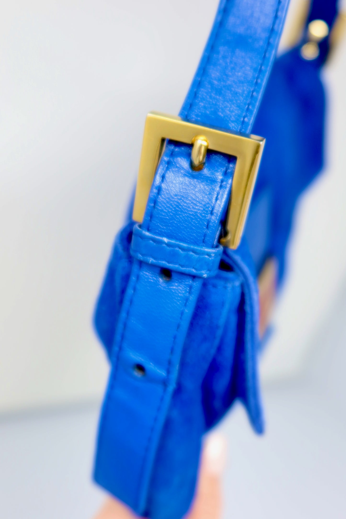 Fendi Baguette Blue Suede