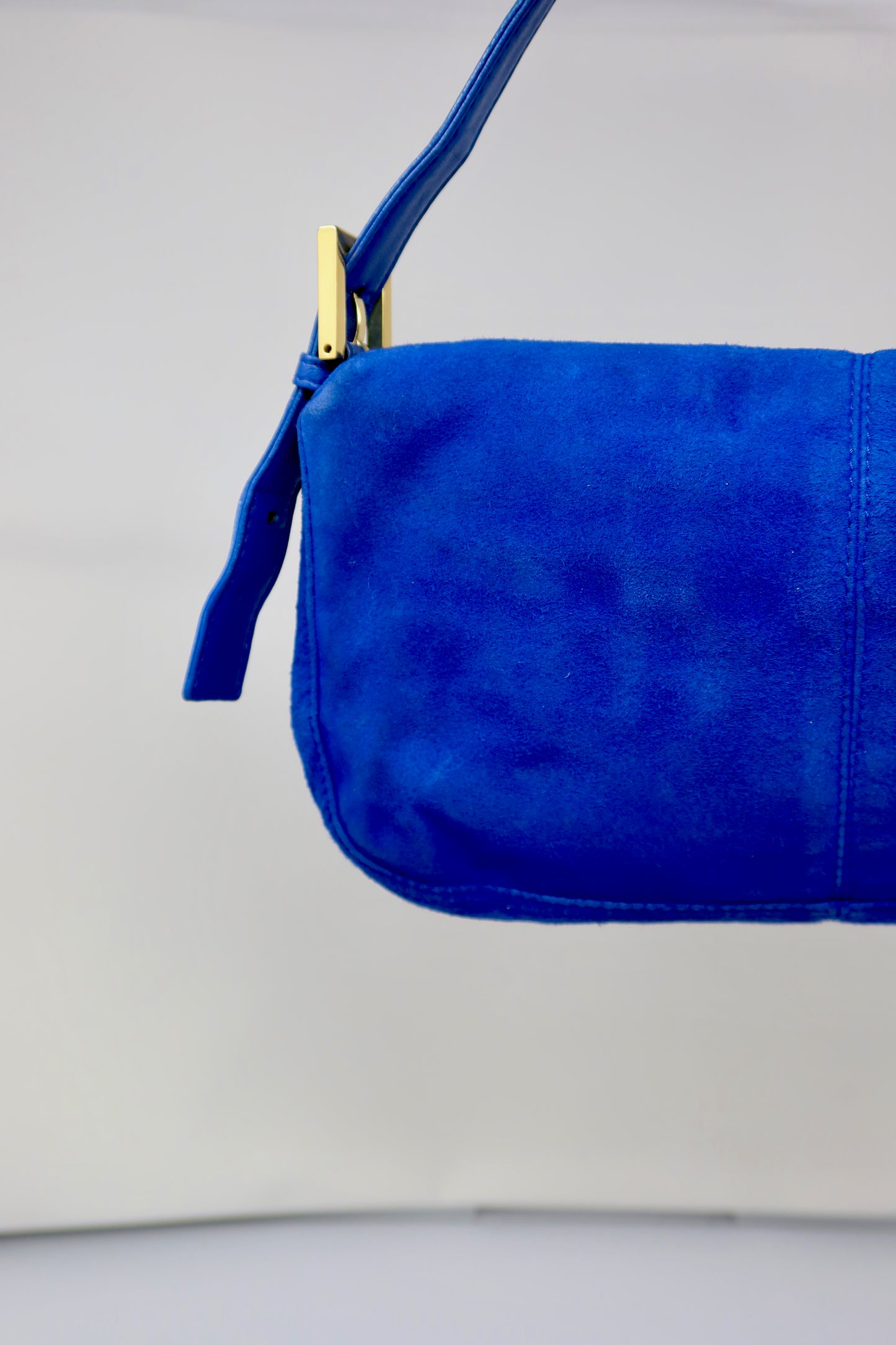 Fendi Baguette Blue Suede