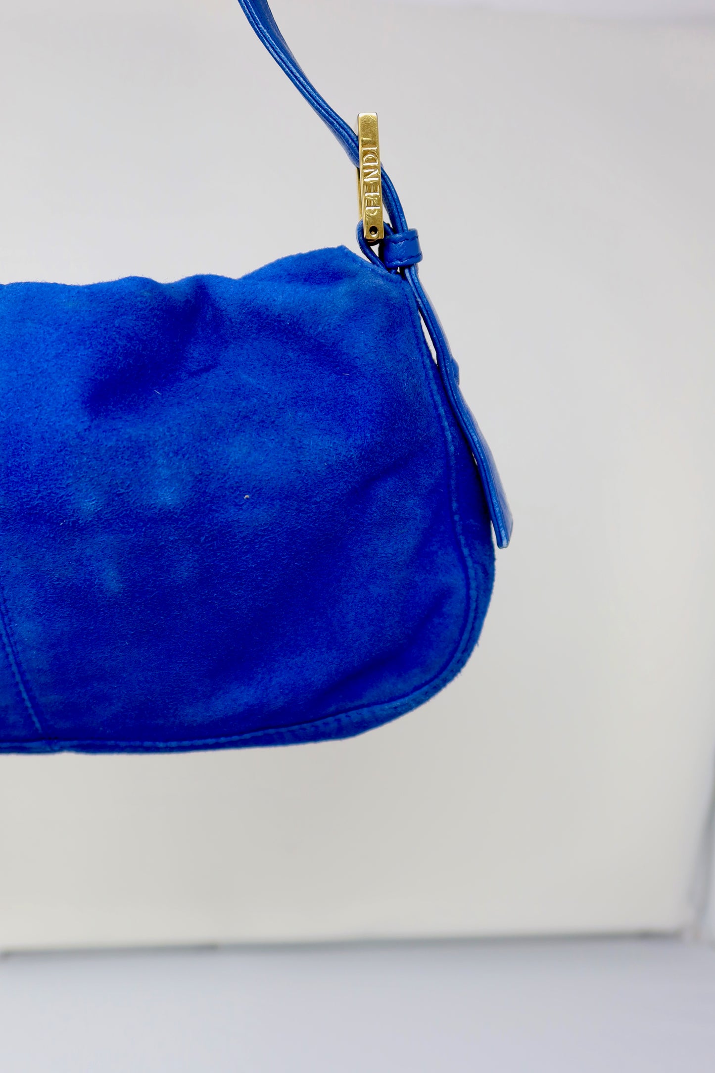 Fendi Baguette Blue Suede