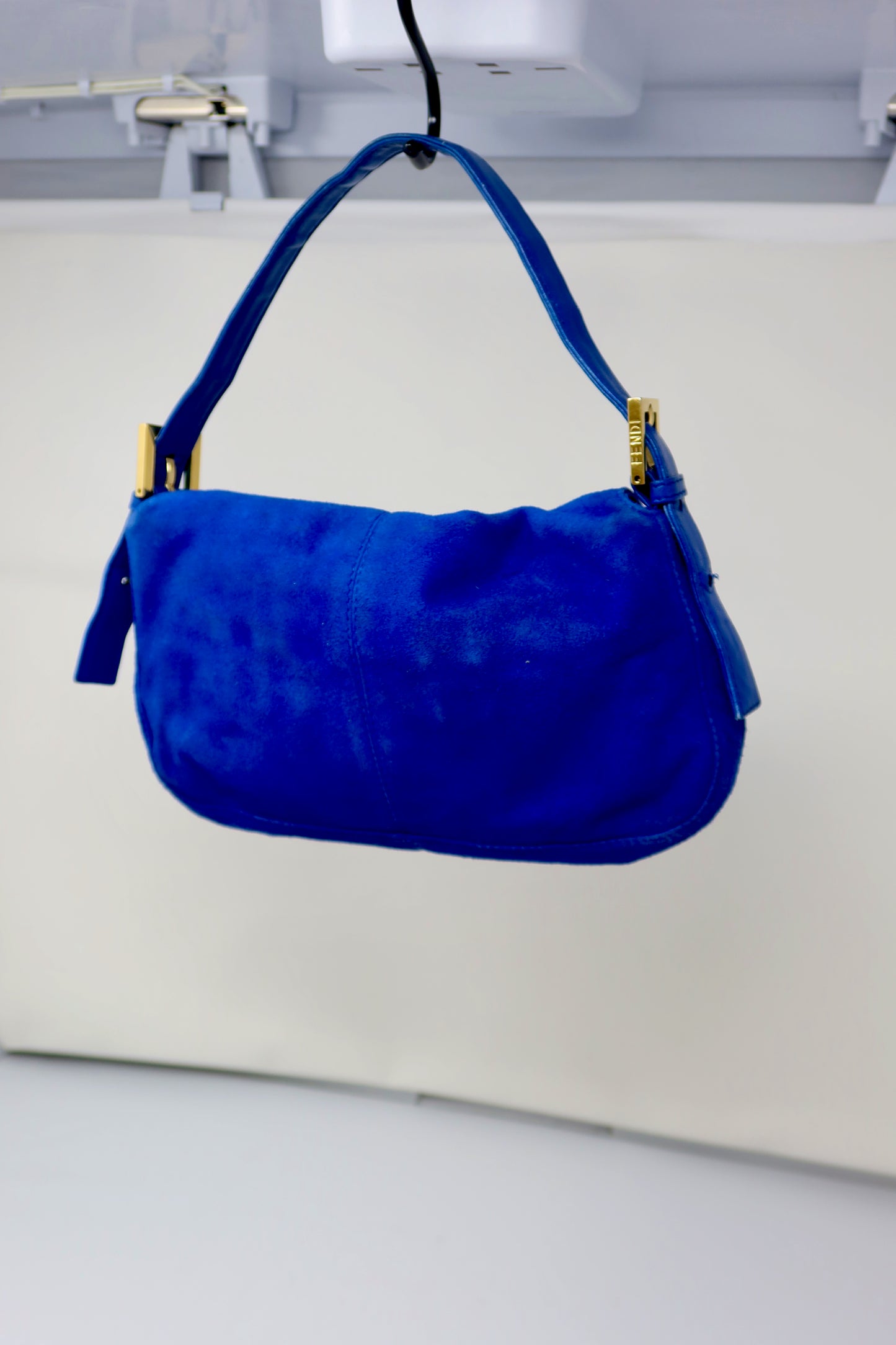 Fendi Baguette Blue Suede