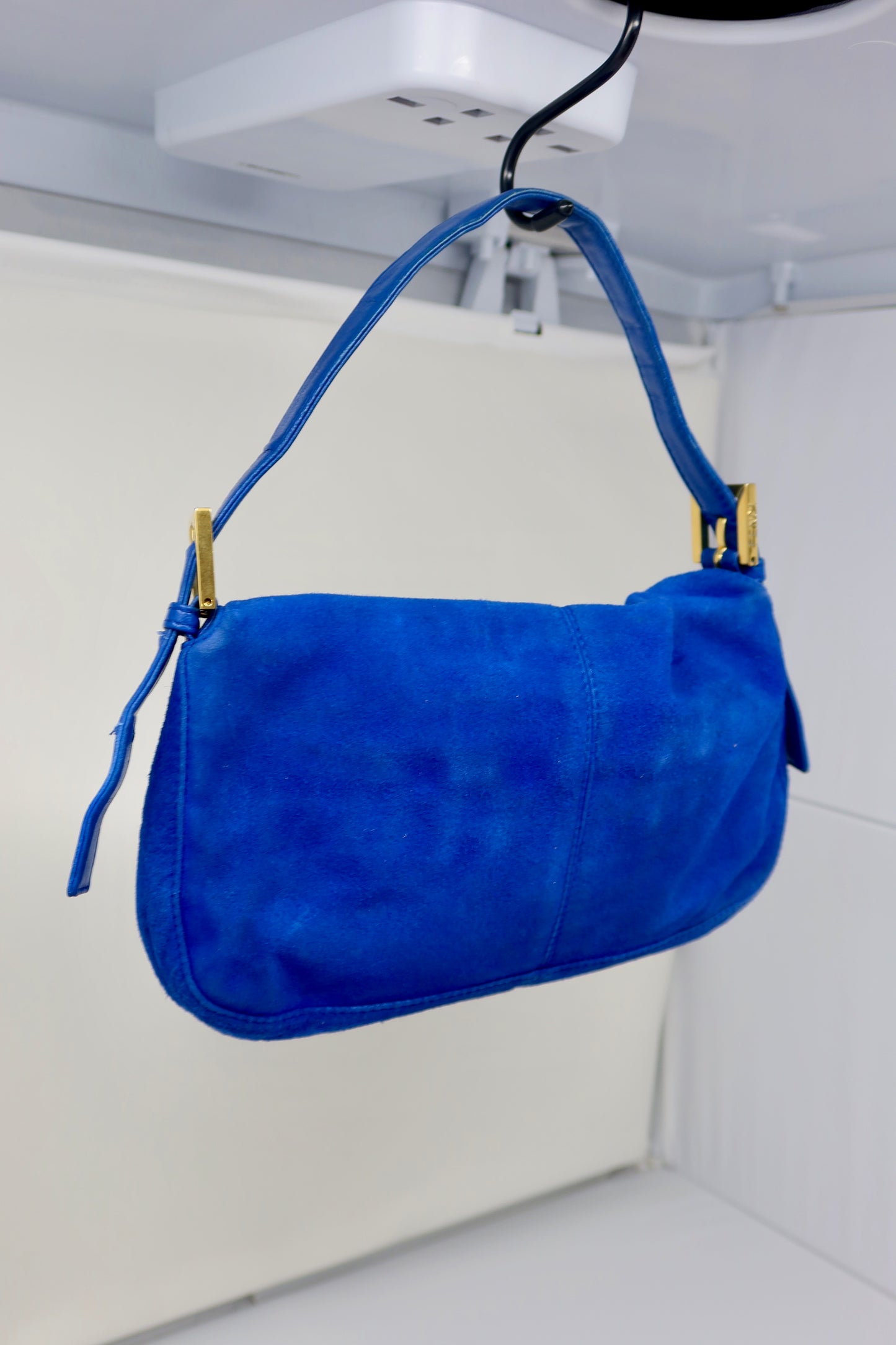 Fendi Baguette Blue Suede