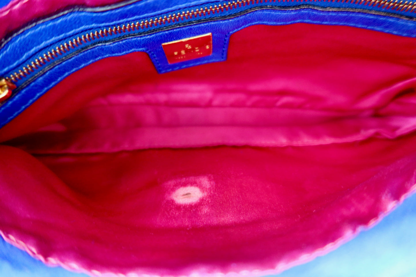 Fendi Baguette Blue Suede