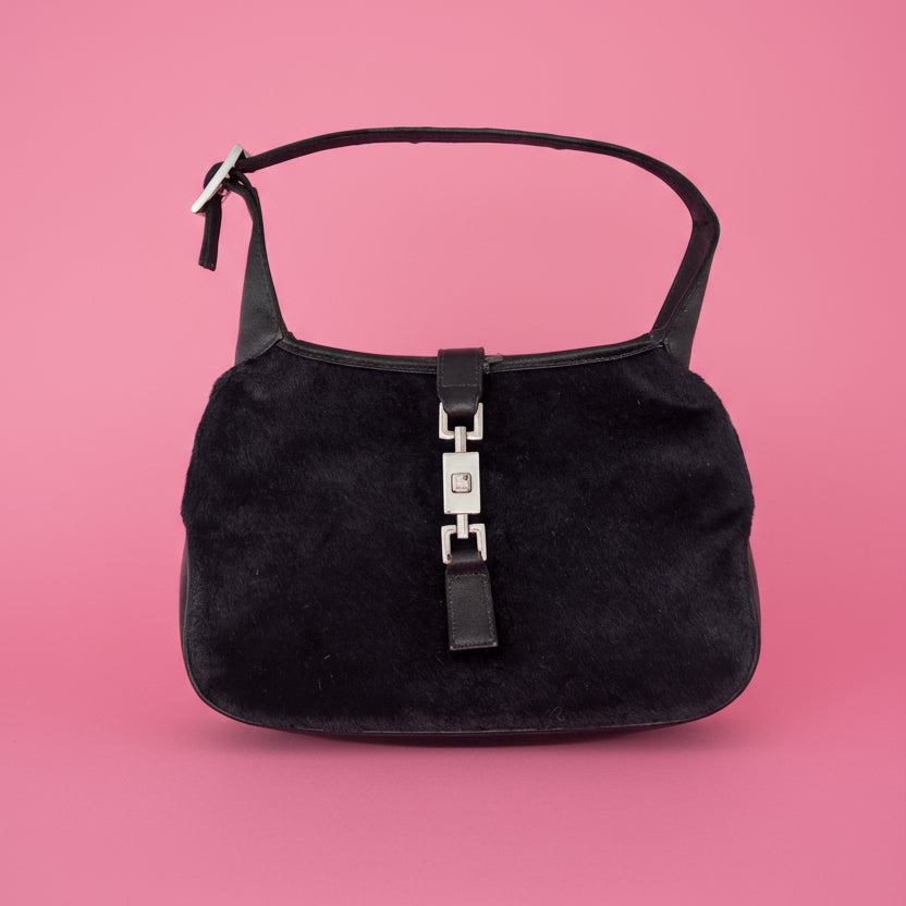 Gucci Tom Ford Era Mini Jackie Black Pony Hair