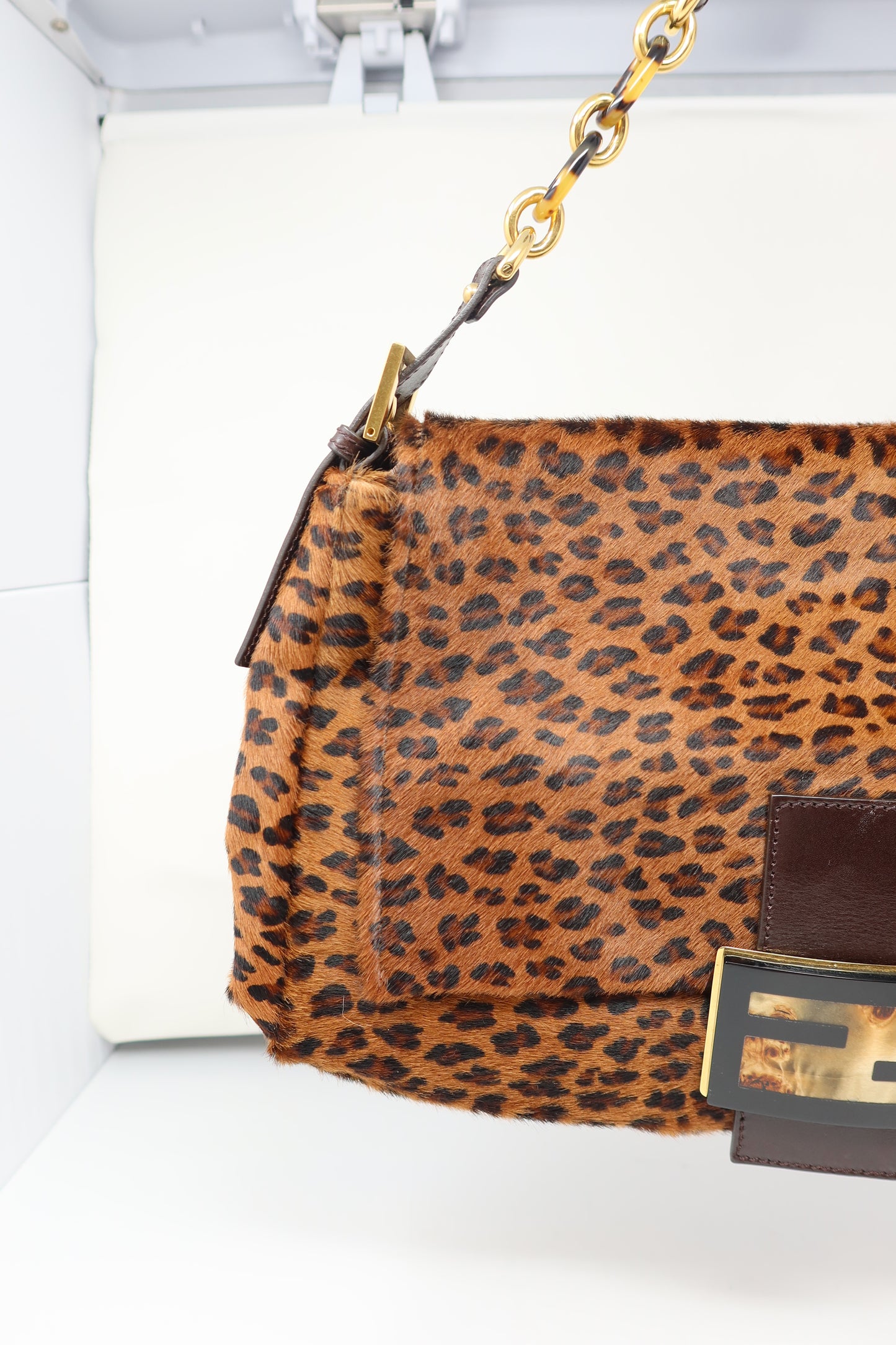 Fendi Mamma Baguette Leopard Pony Hair