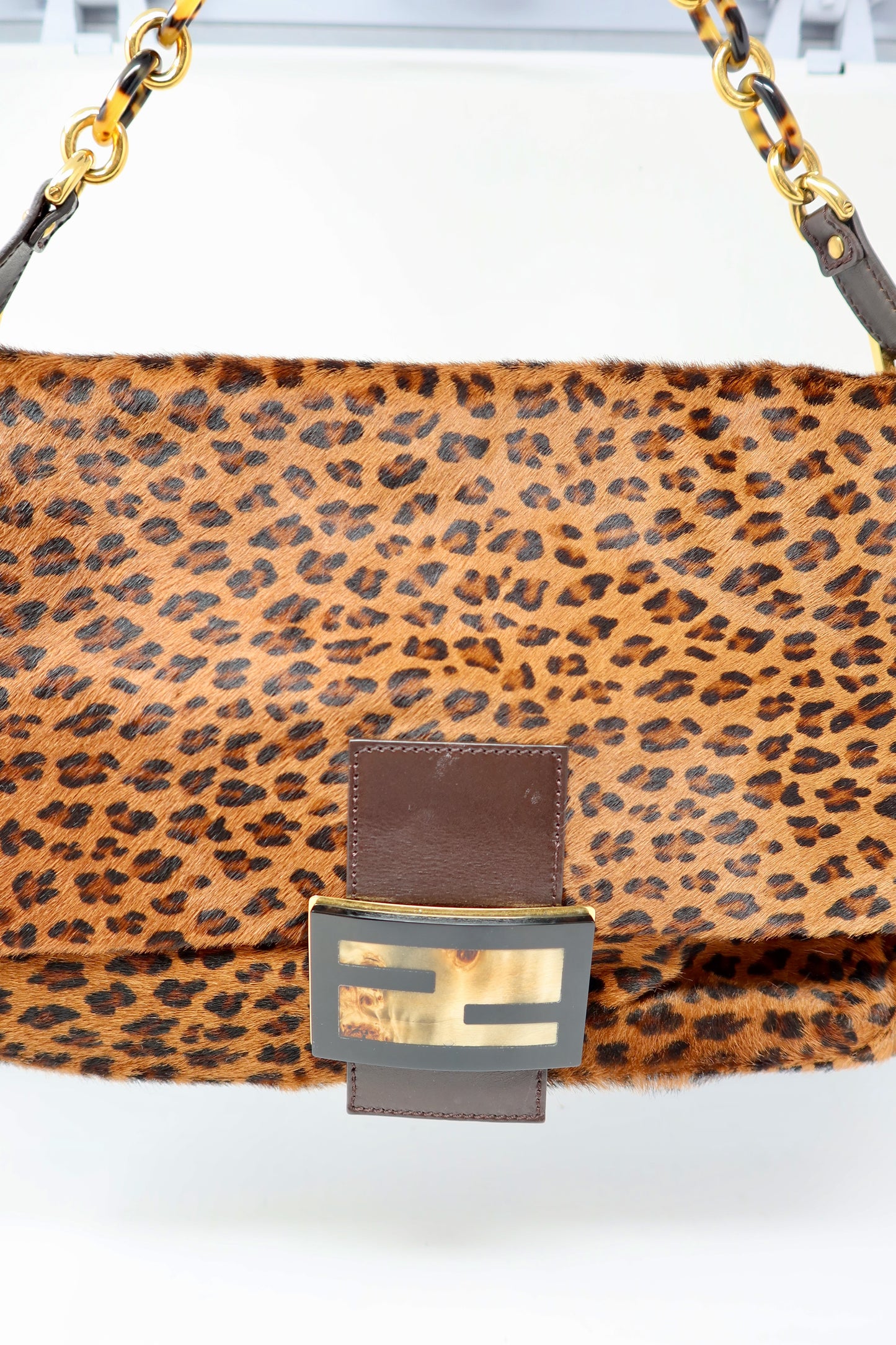 Fendi Mamma Baguette Leopard Pony Hair