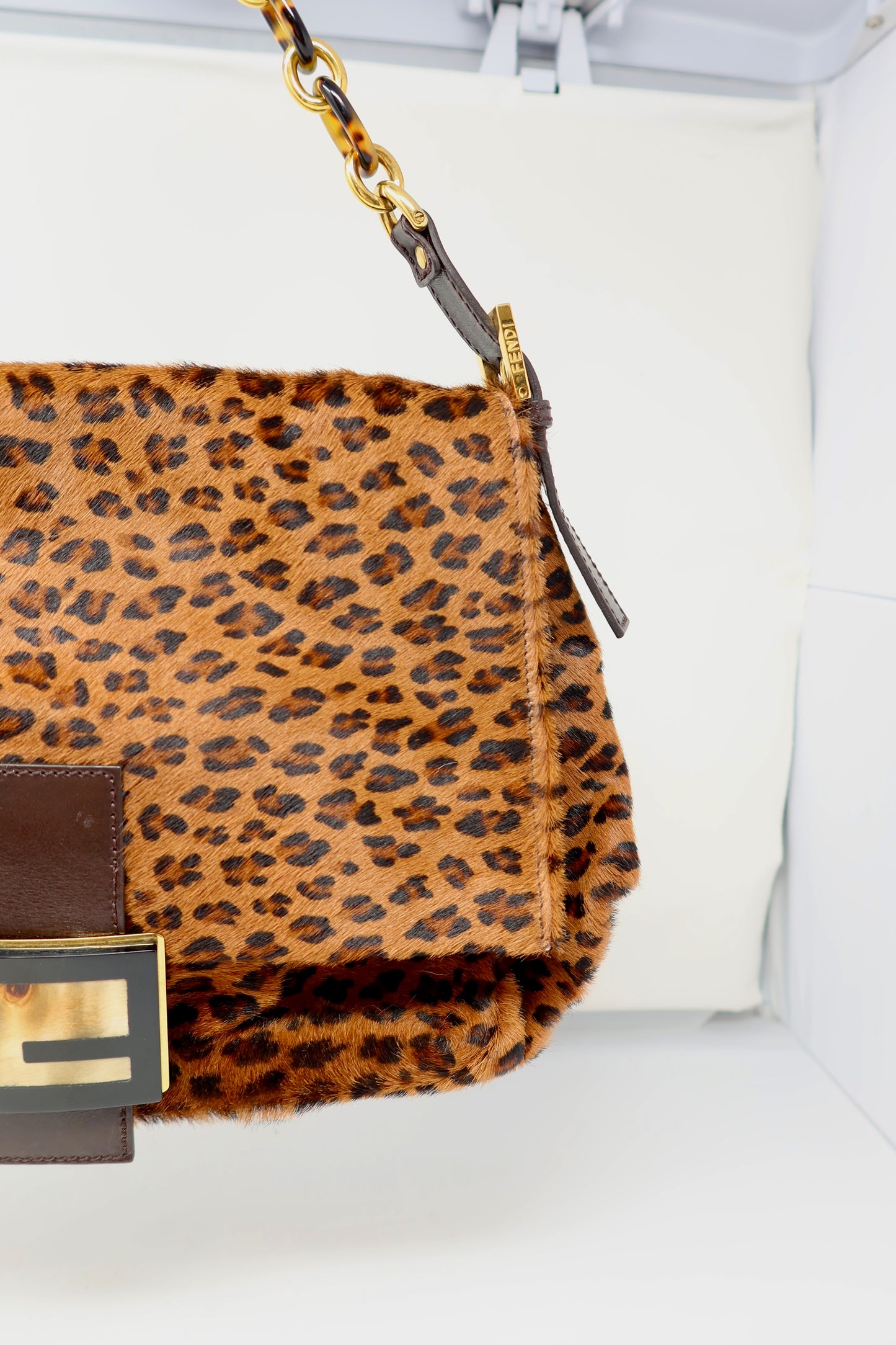 Fendi Mamma Baguette Leopard Pony Hair